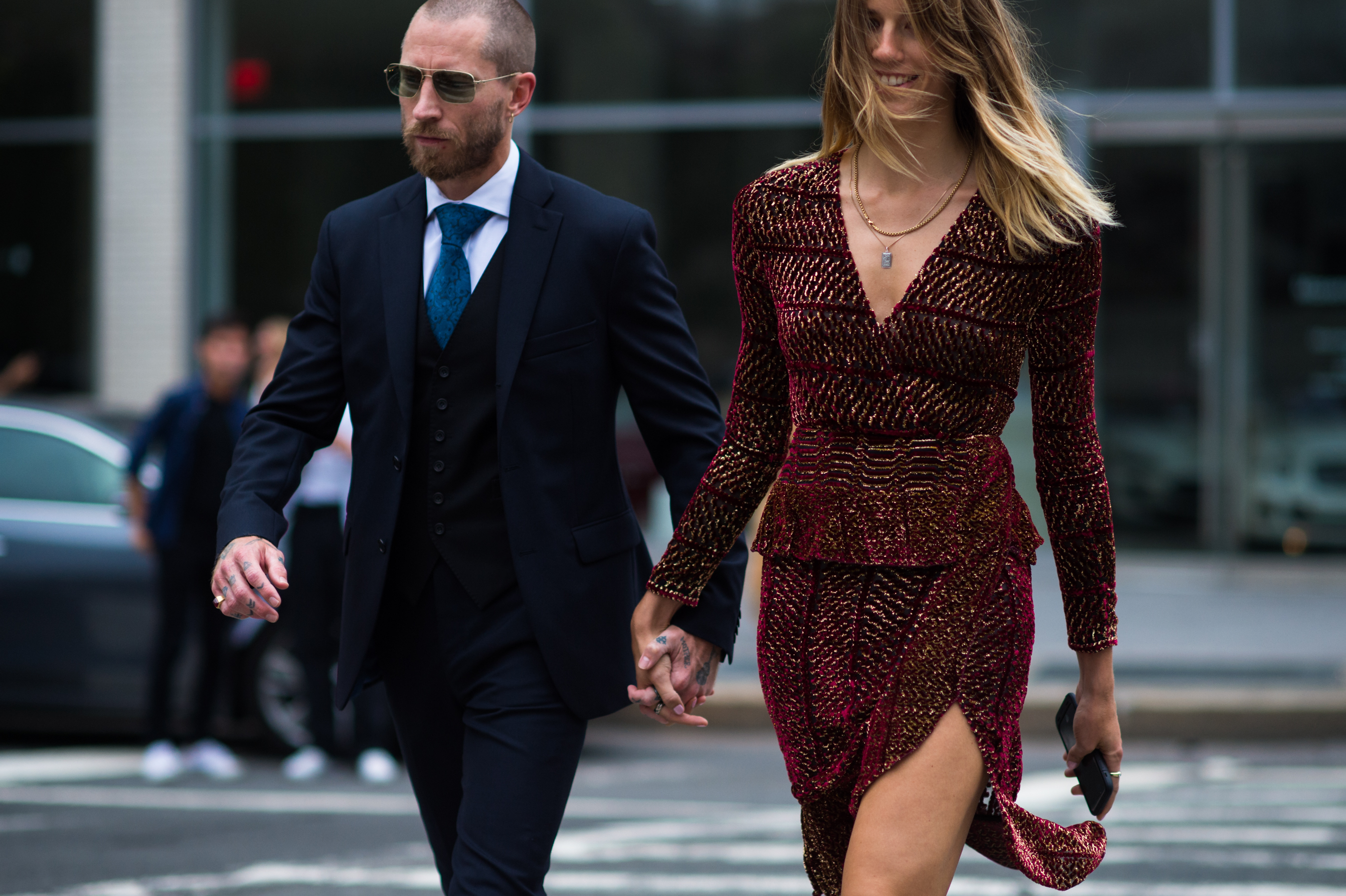 A couple walking into the show