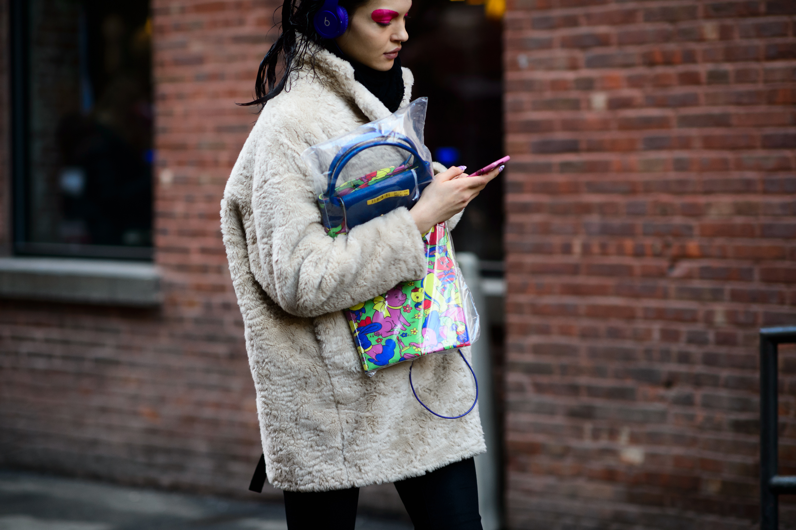 Russian model after Jeremy Scott show
