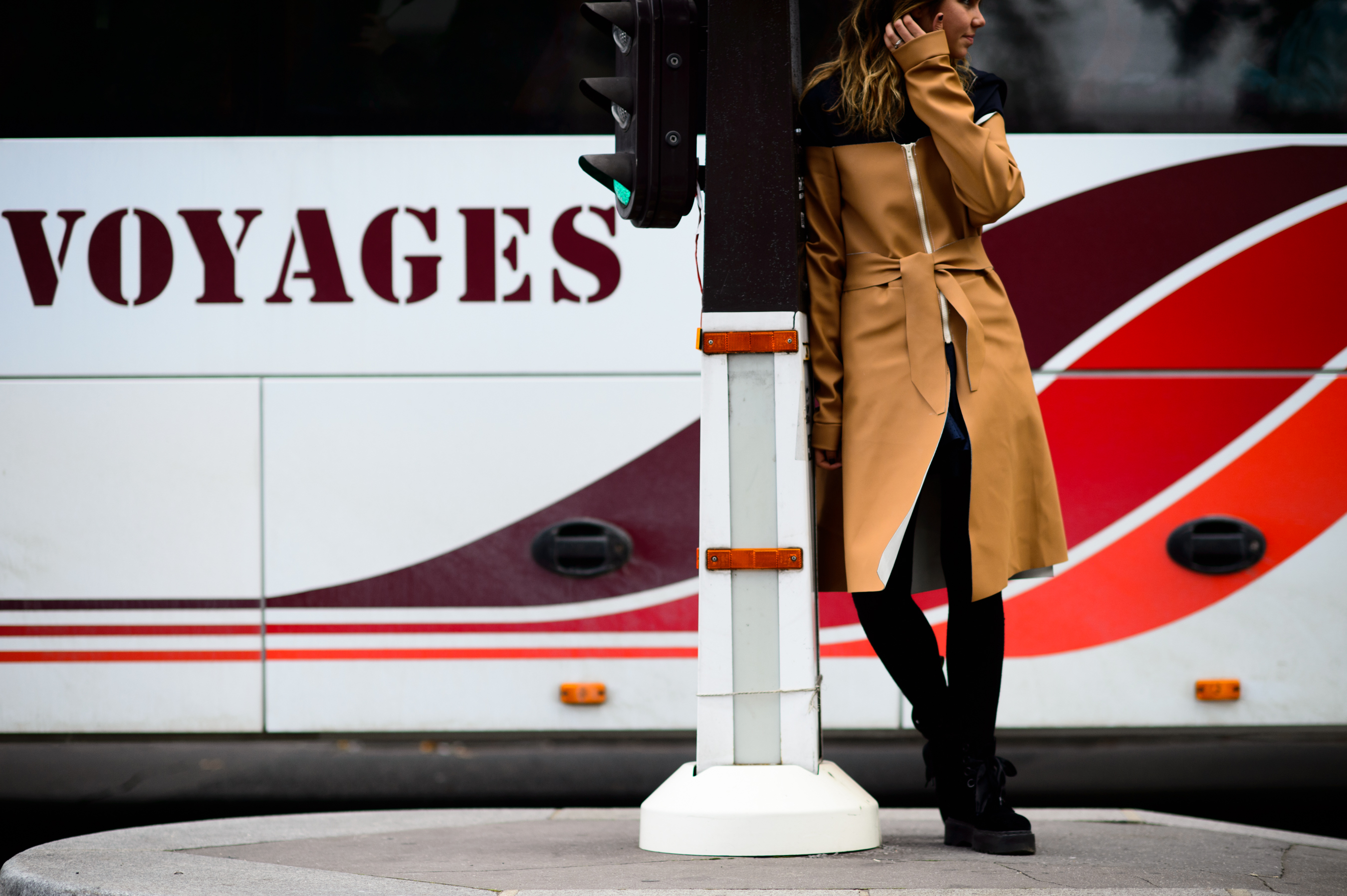Young designer wearing her coat