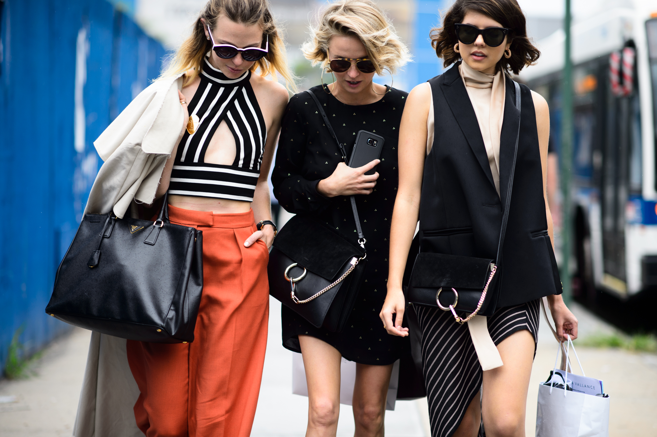Three bloggers on the street