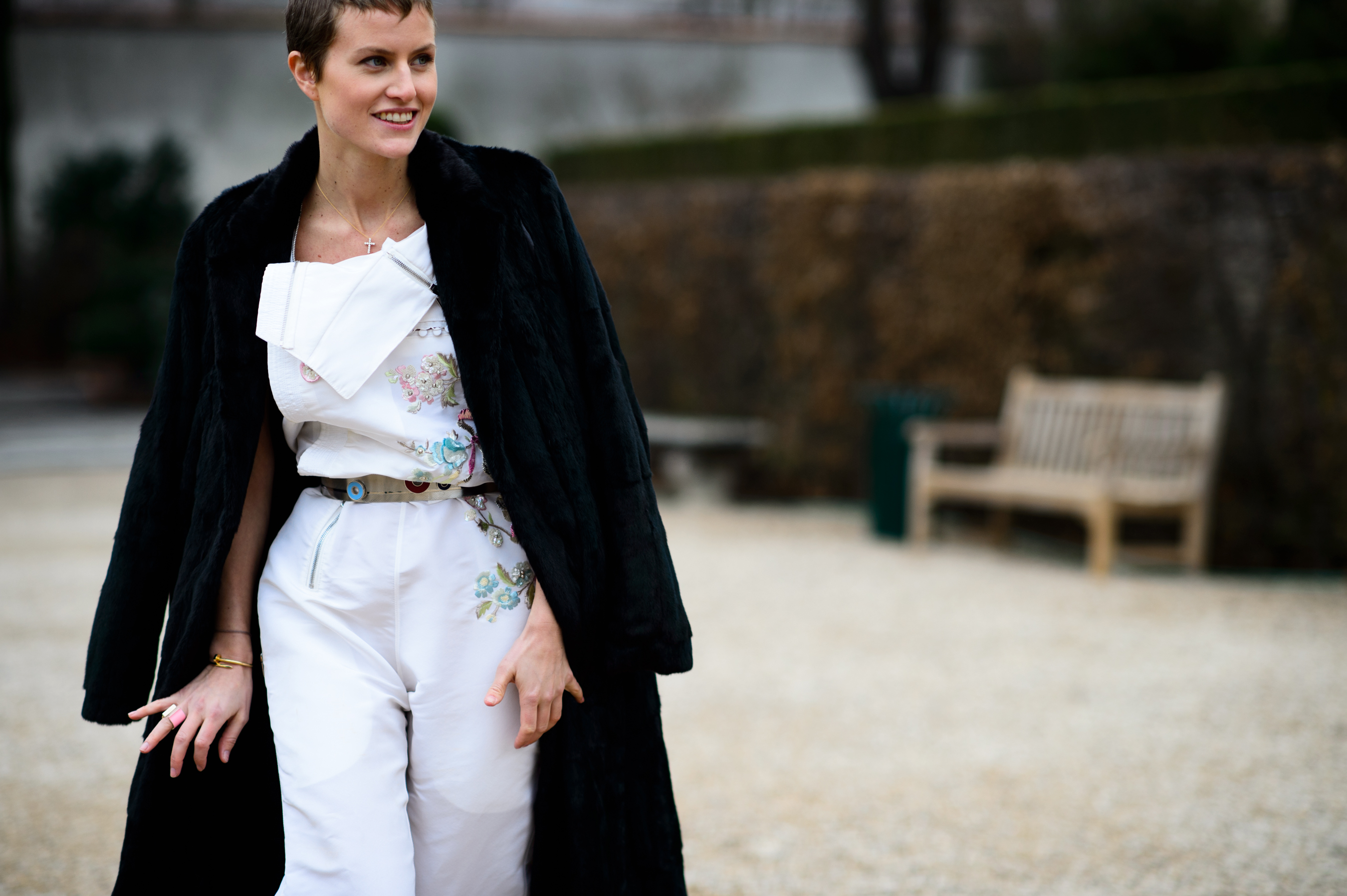 French actress before Christian Dior couture show