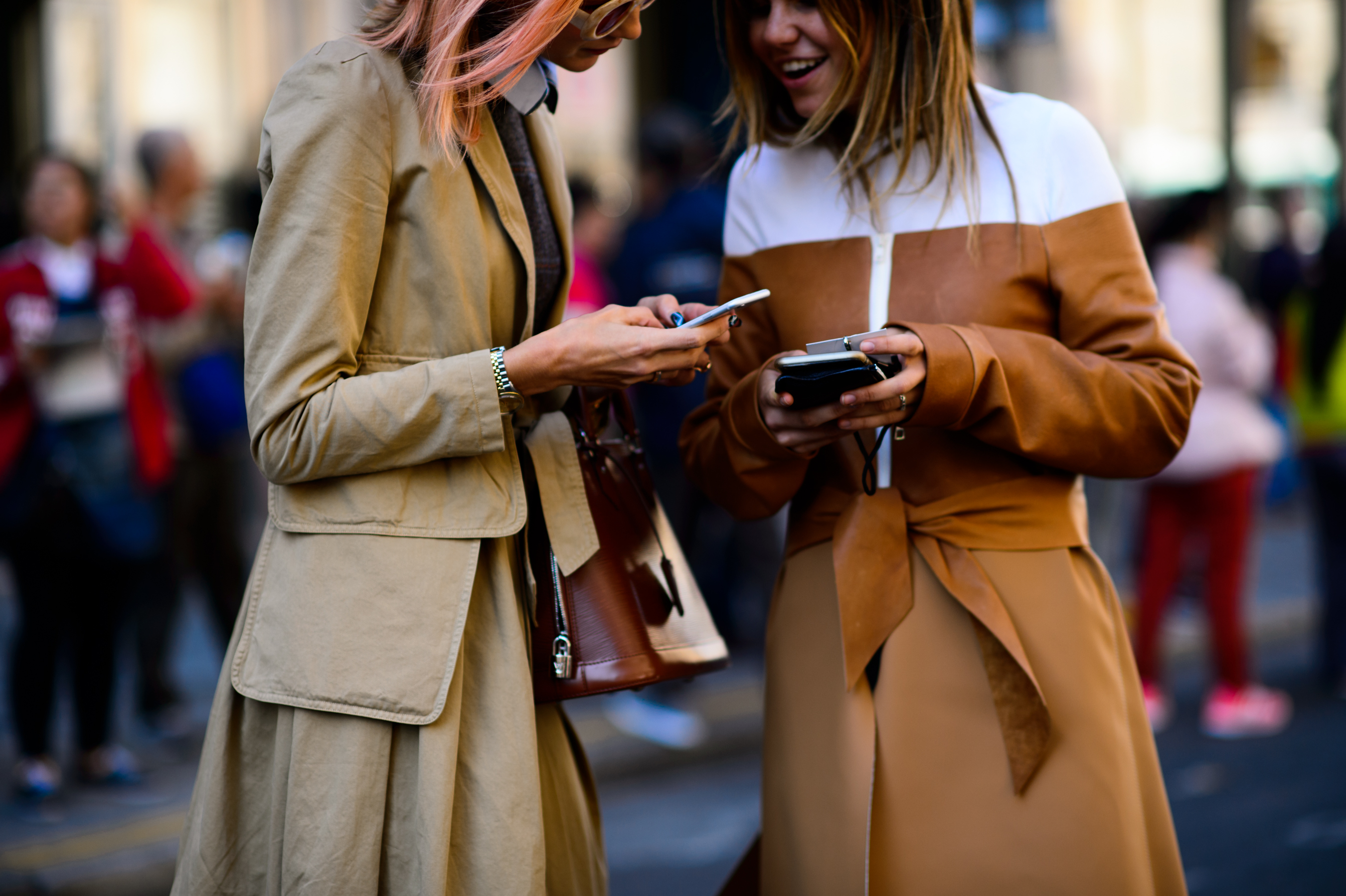 Two girls before Balmain show
