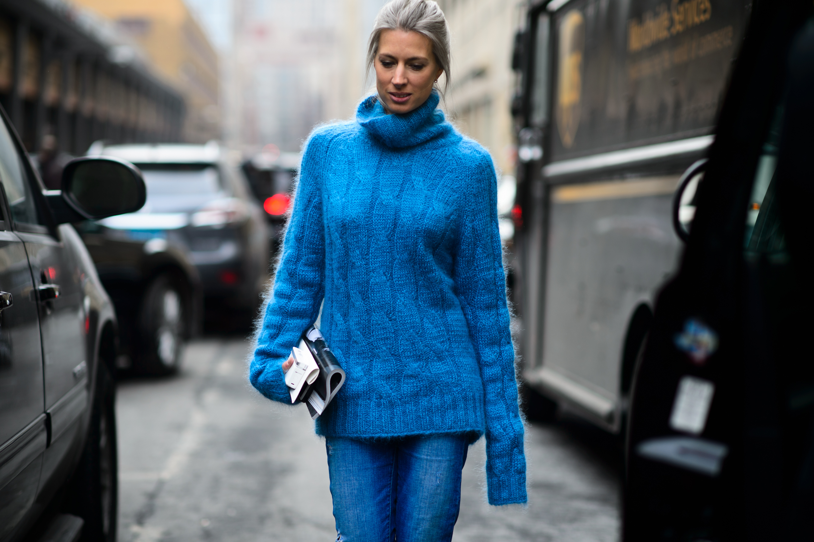 British Vogue editor attending a show in USA
