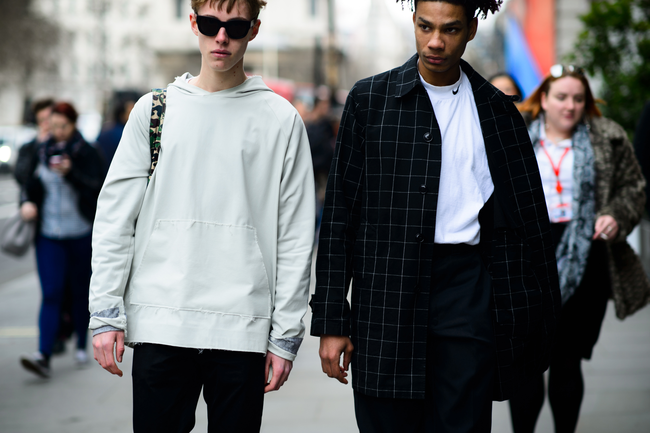 Two men walking after the show