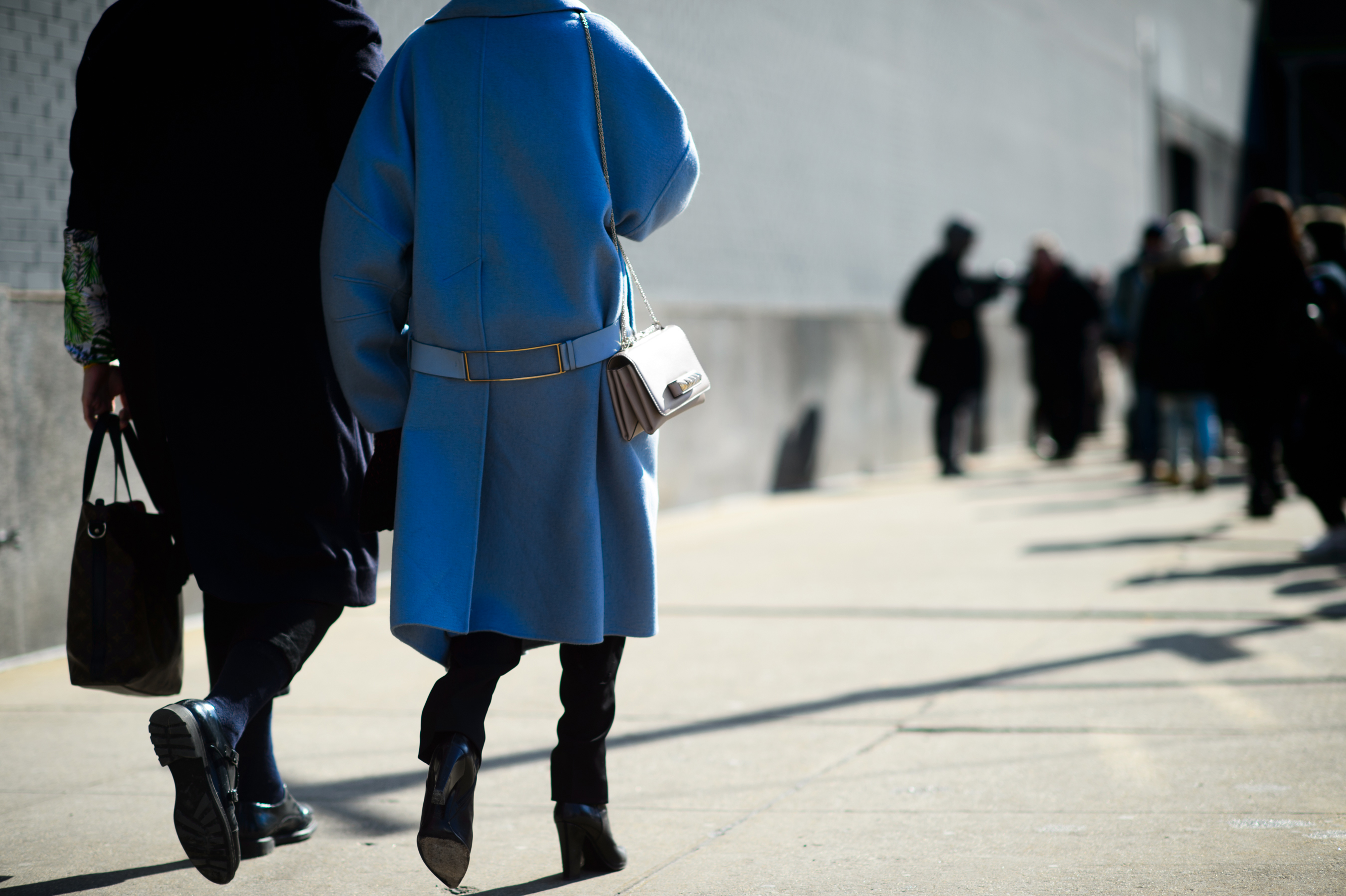 Man and woman before Calvin Klein show