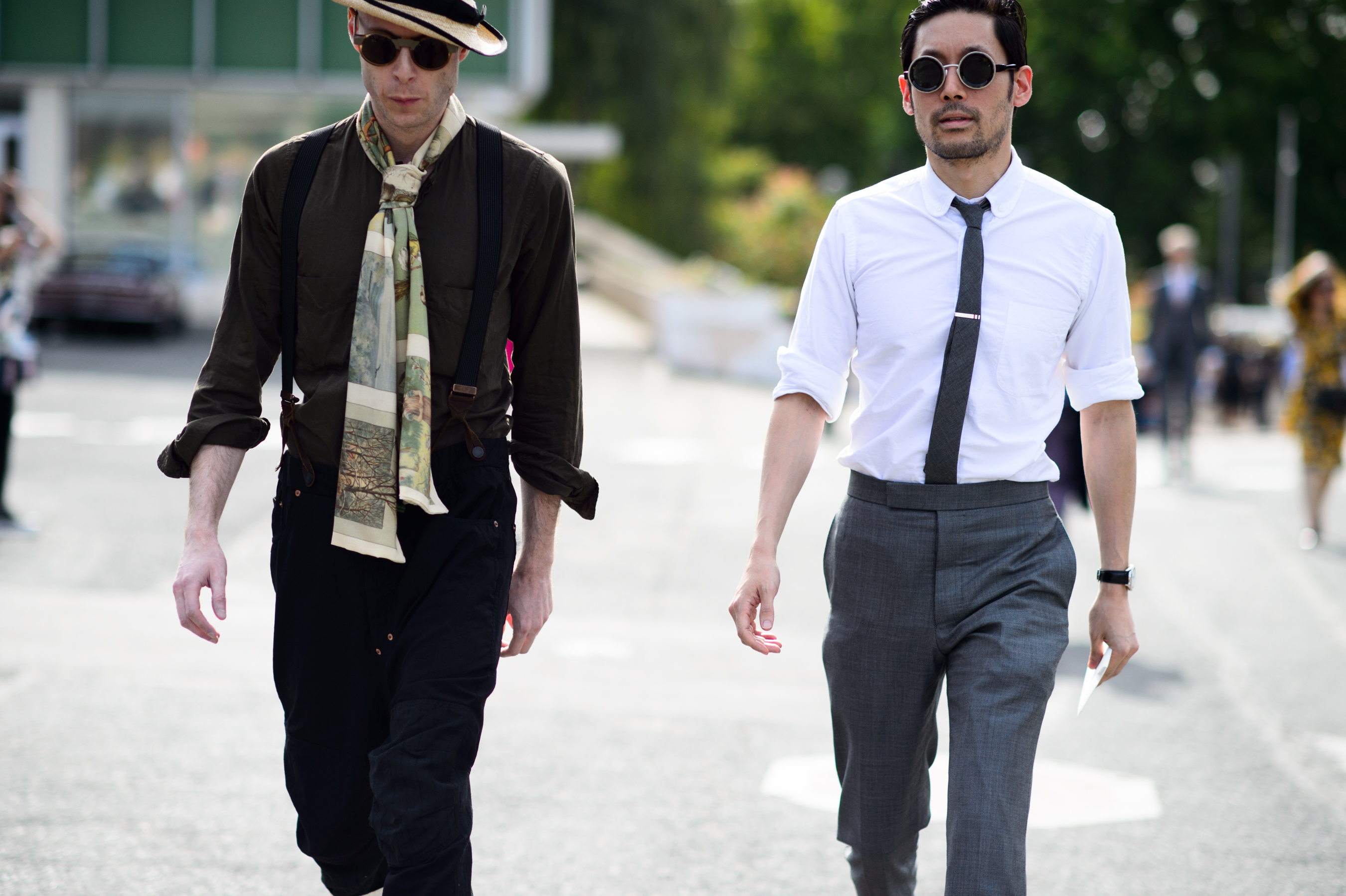 Two men before Thom Browne show