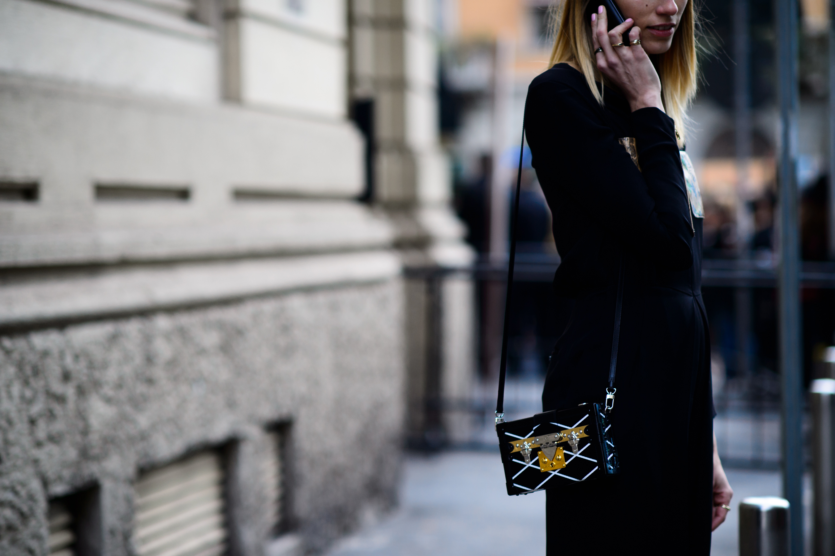 German woman with little bag