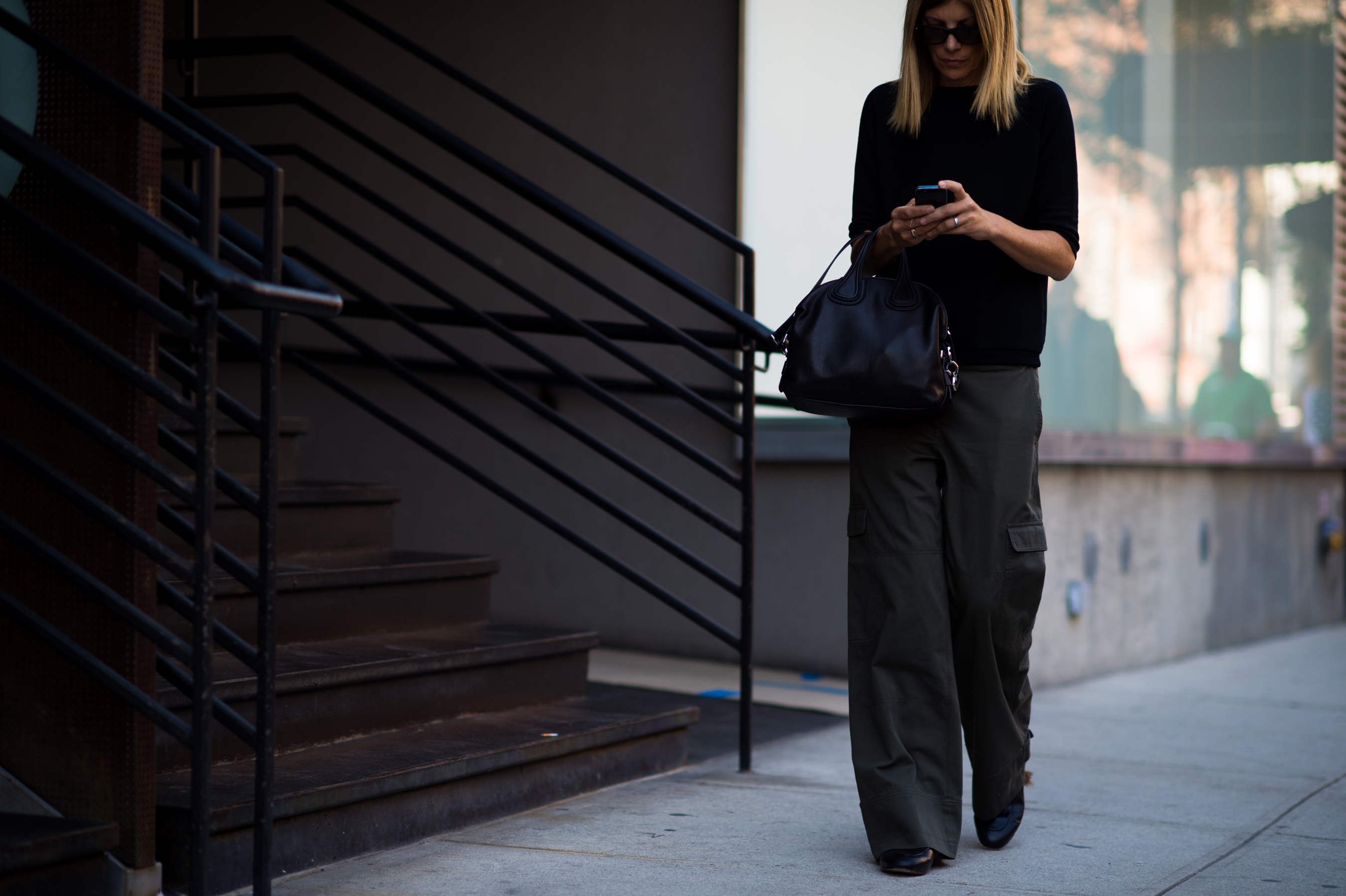 Woman wearing wide safari pants