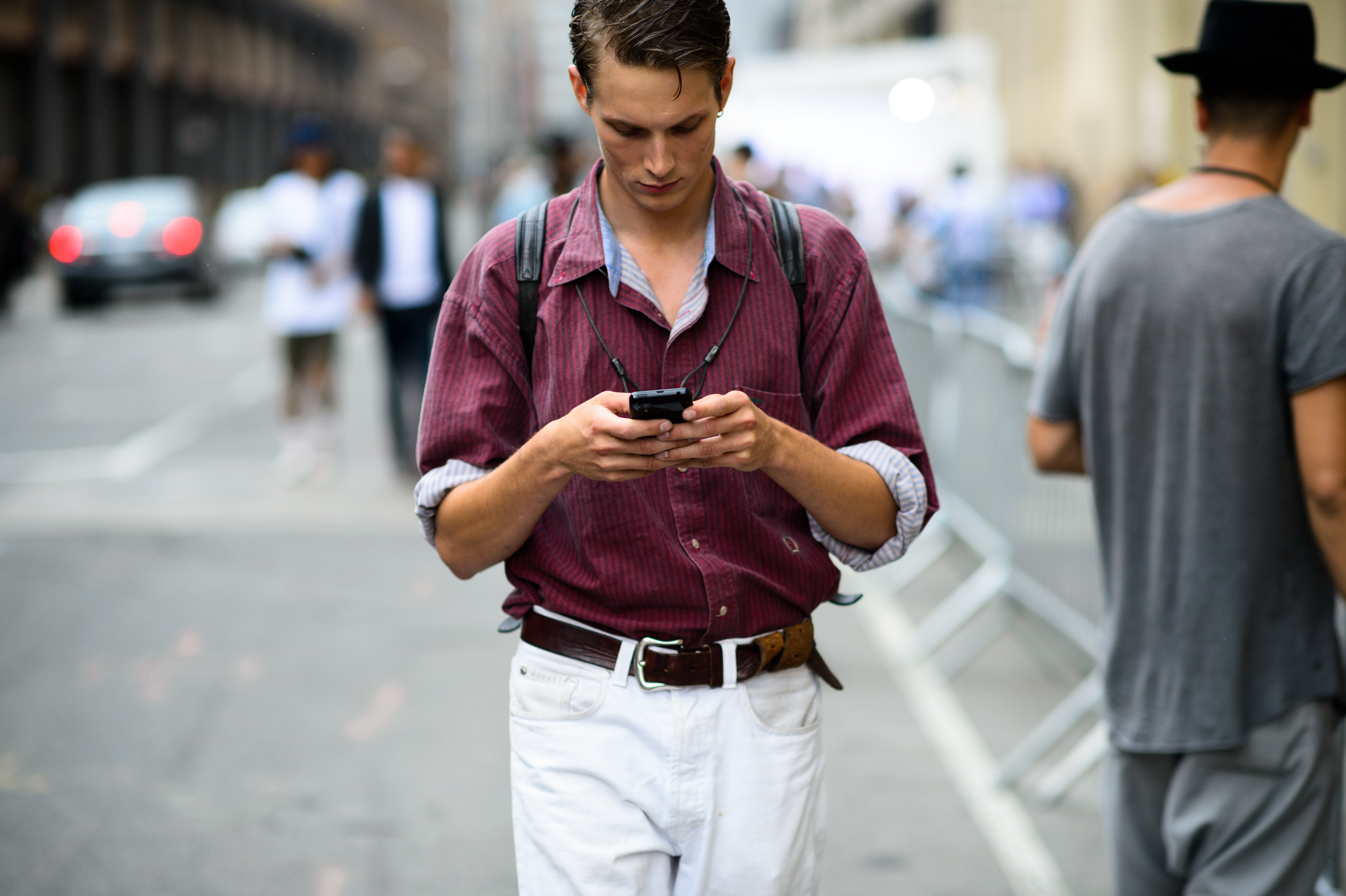 Male model between the shows