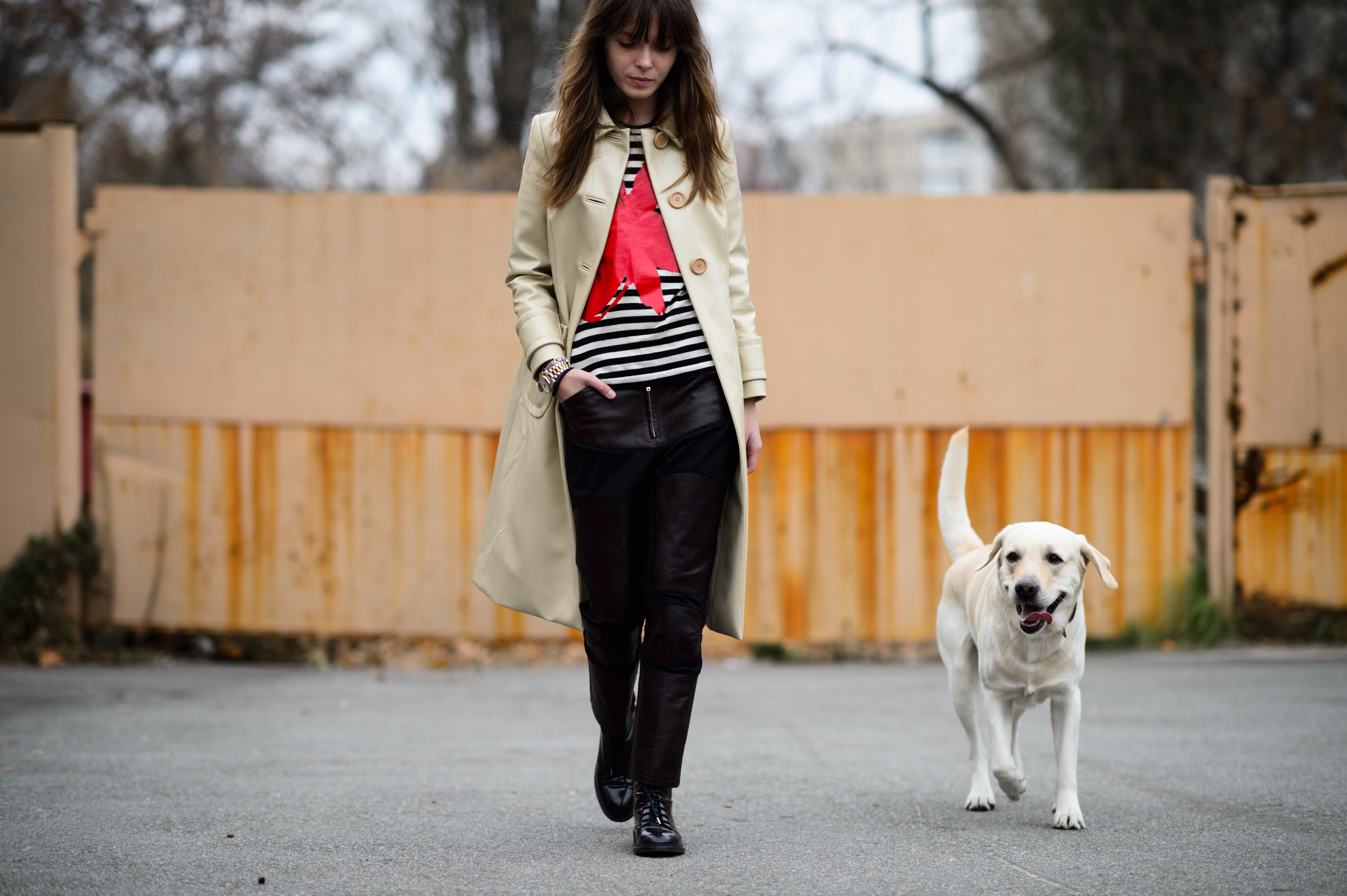 Ukrainian designer with her dog