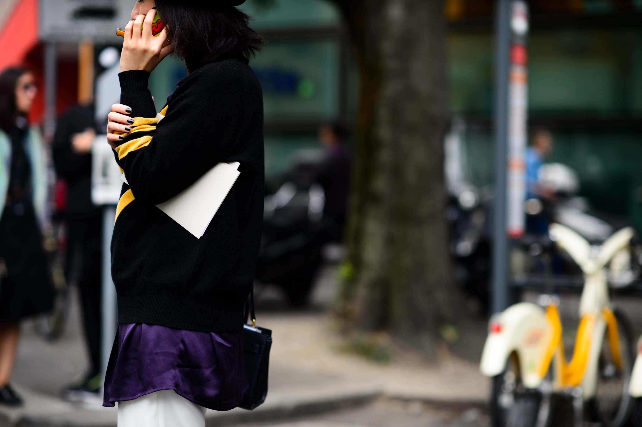 Woman talking on a phone after the show