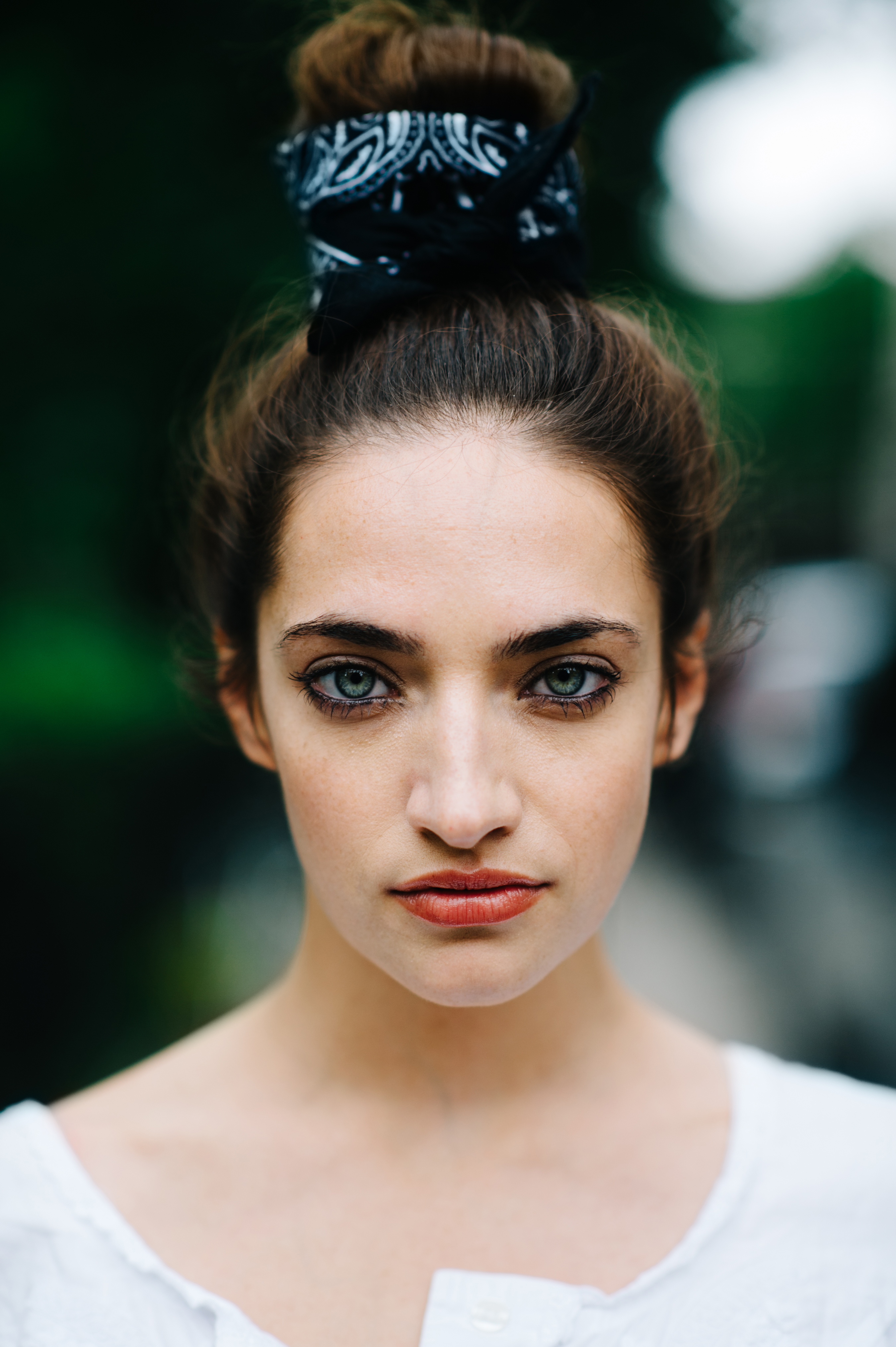 Portrait of a girl with green eyes