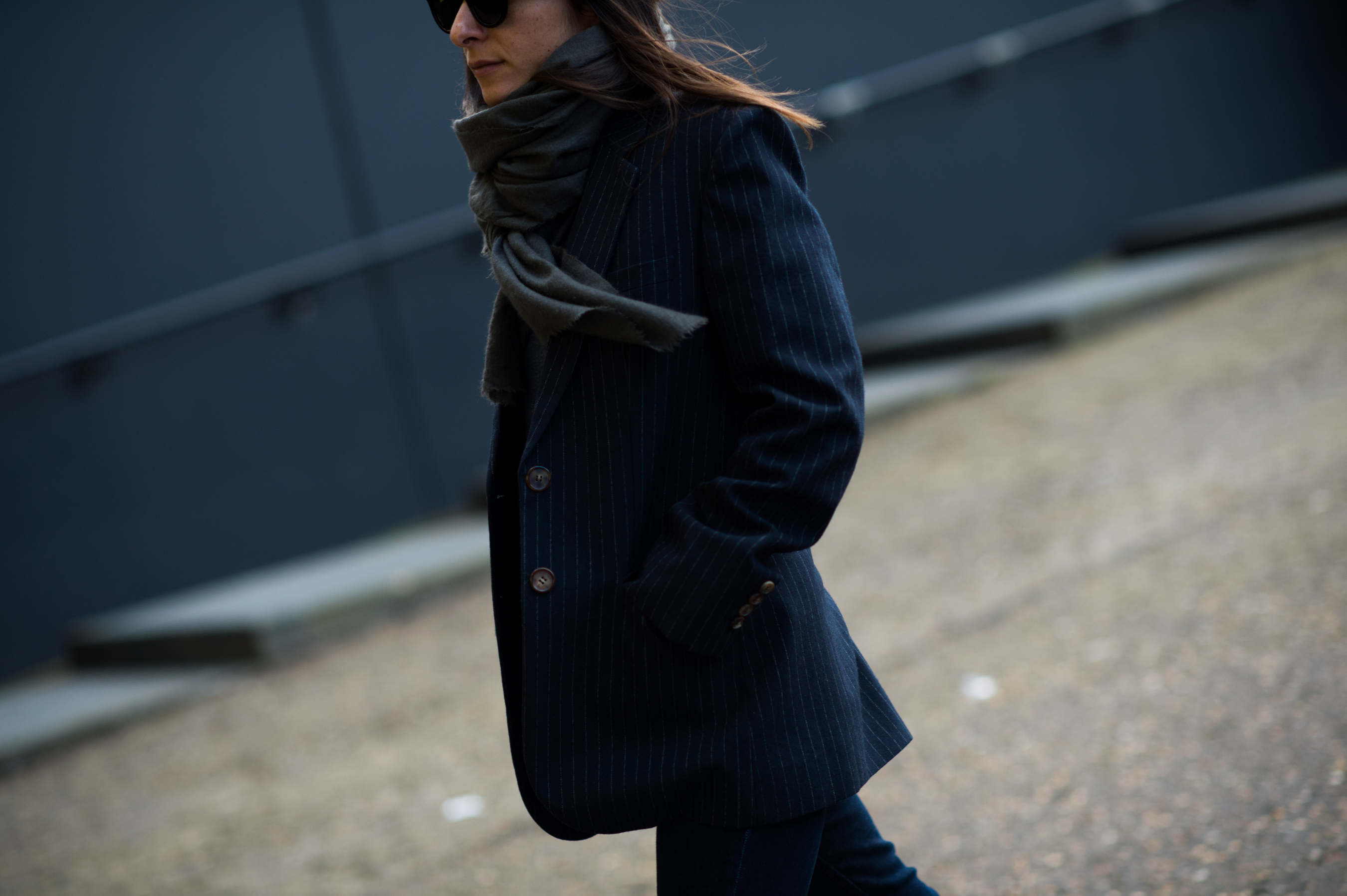 Woman wearing blue blazer