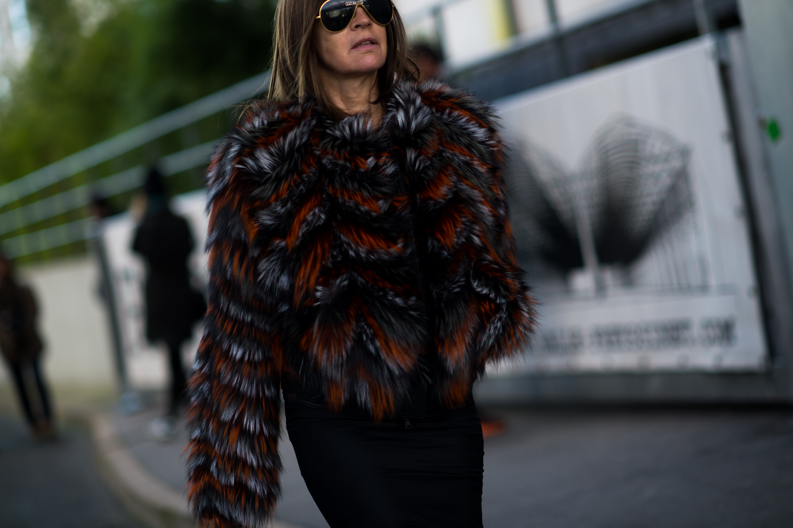 French Vogue stylist wearing fur coat