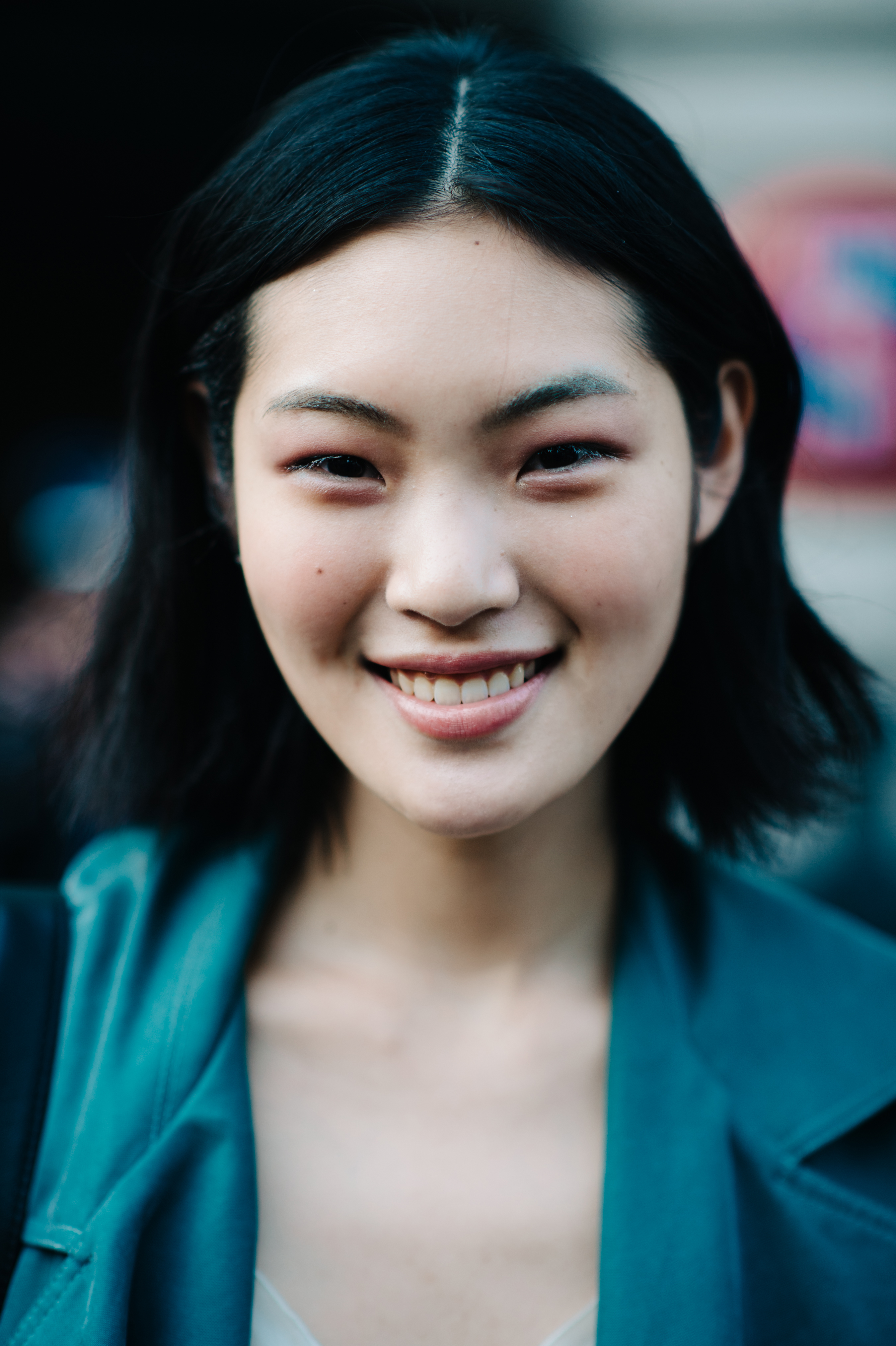 Portrait of a model wearing green