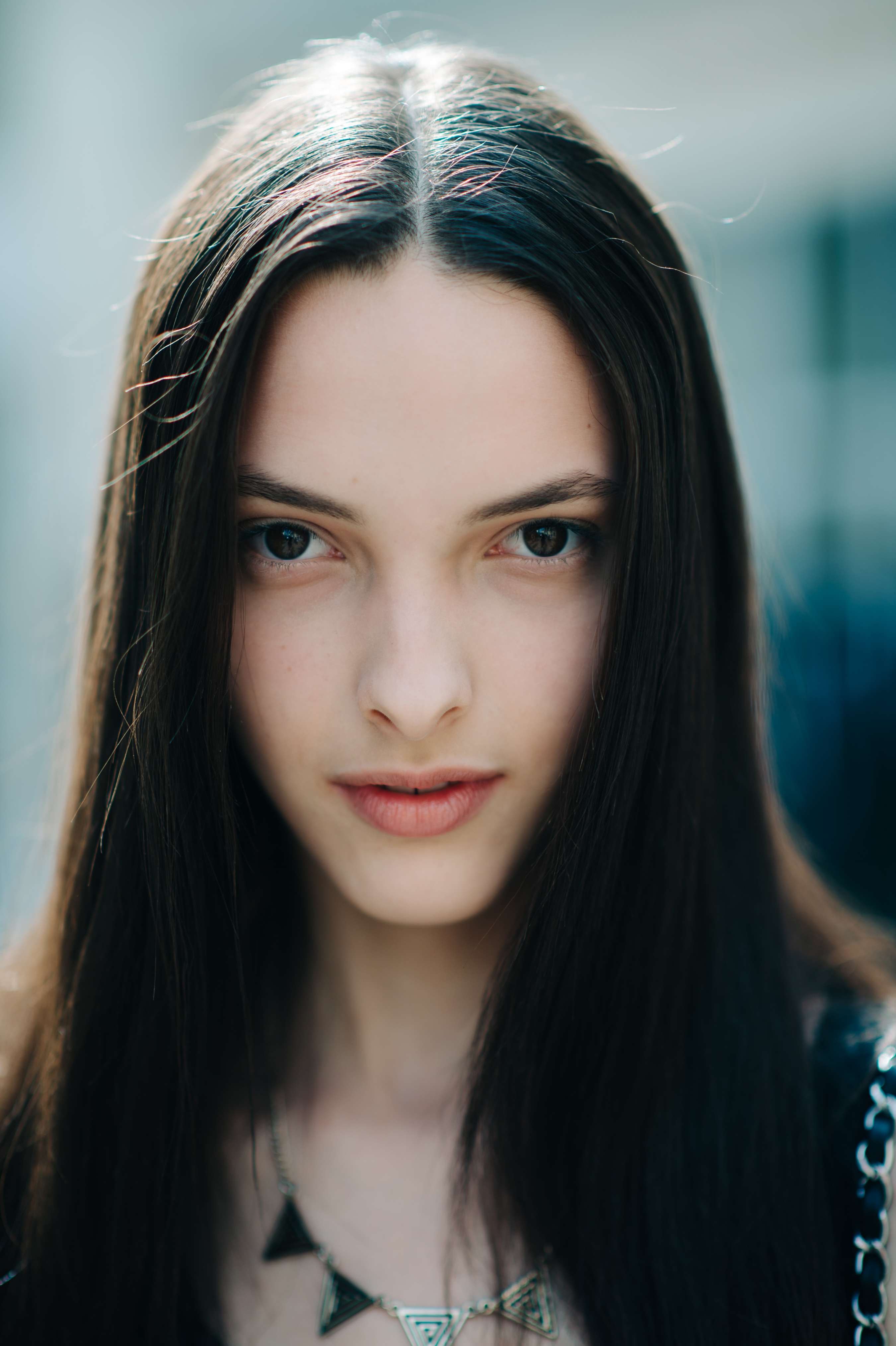 Portrait of a model with brown eyes