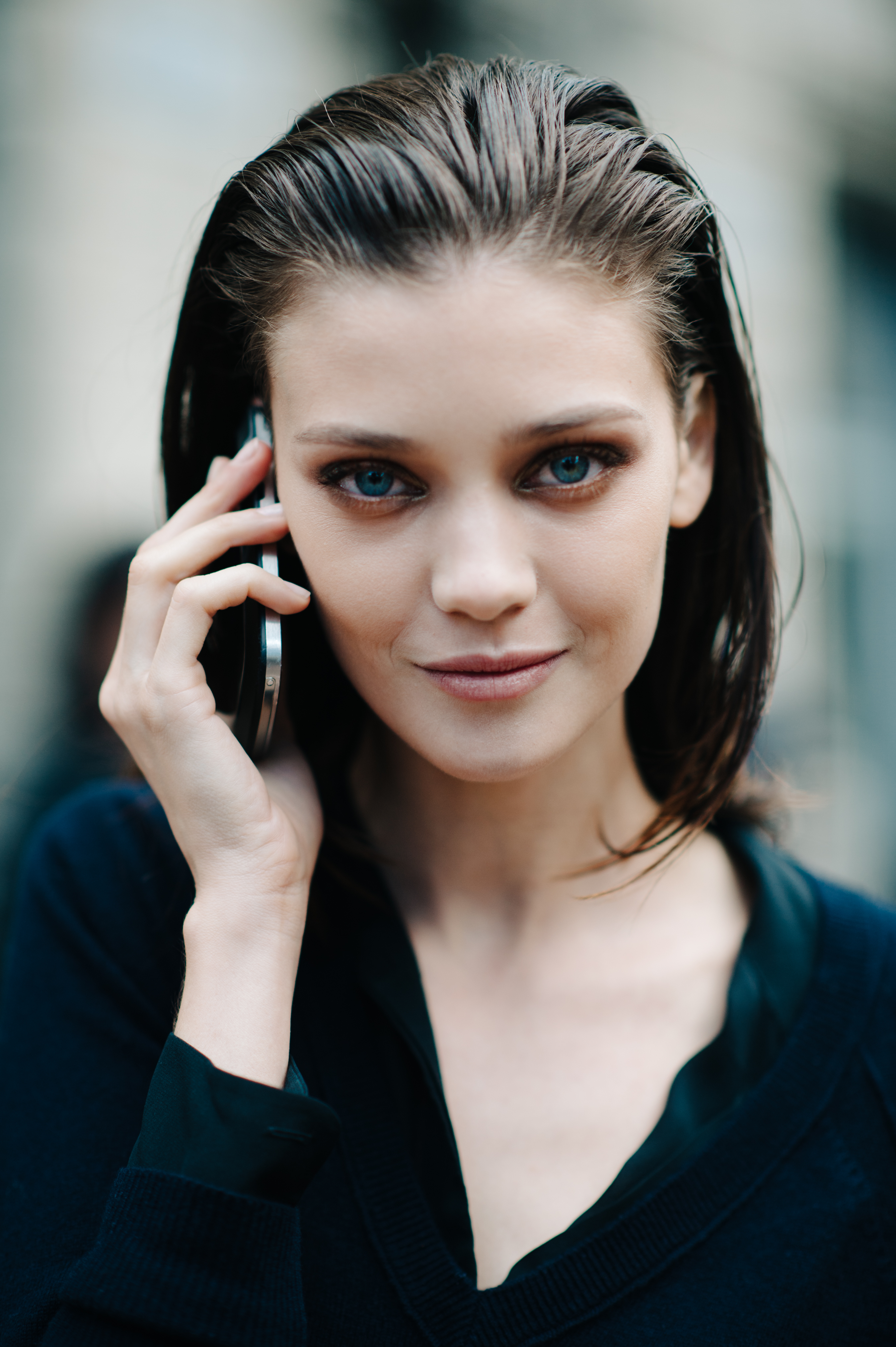 Portrait of a model with blue eyes