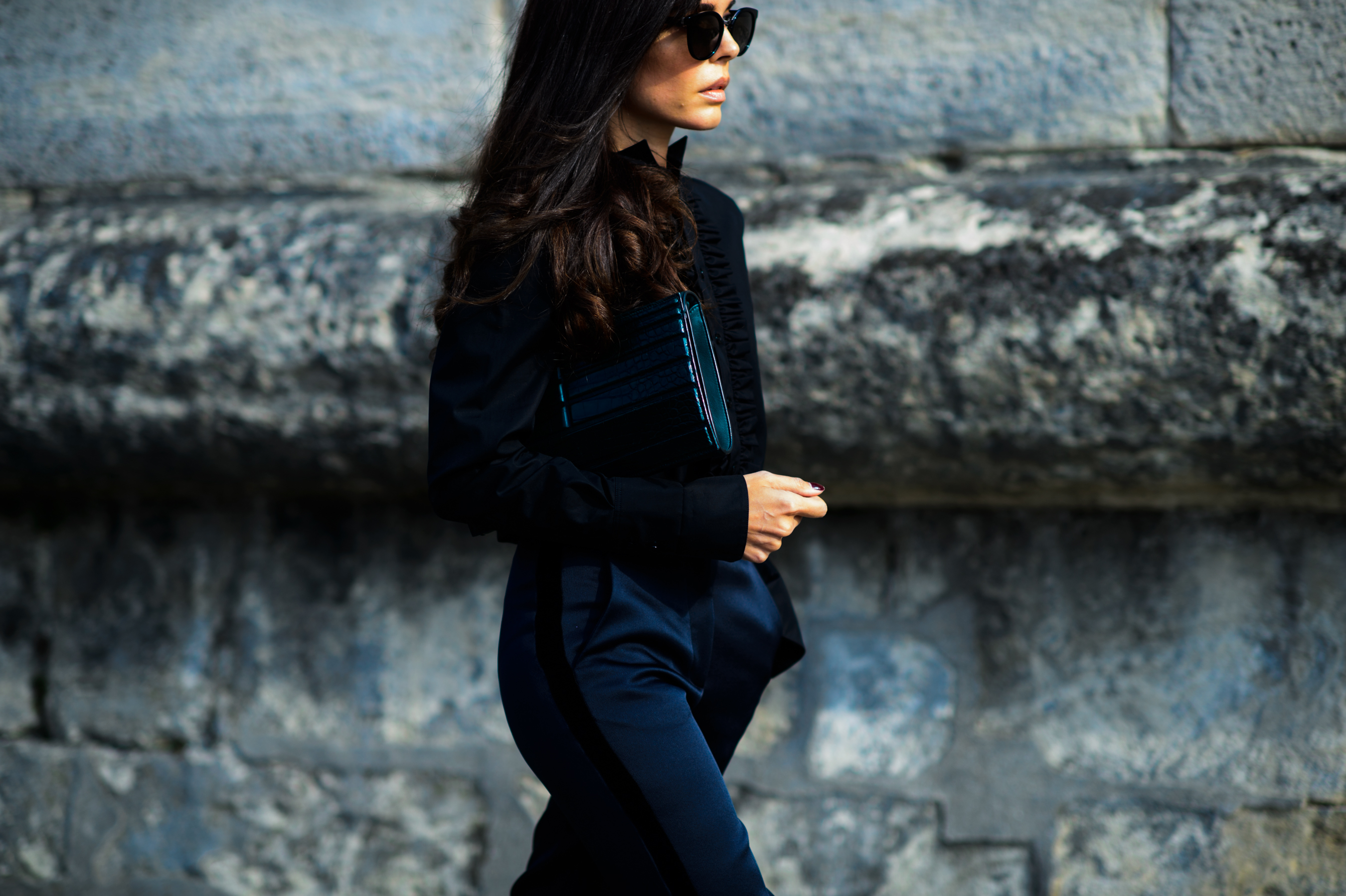 Greek woman before Valentino show