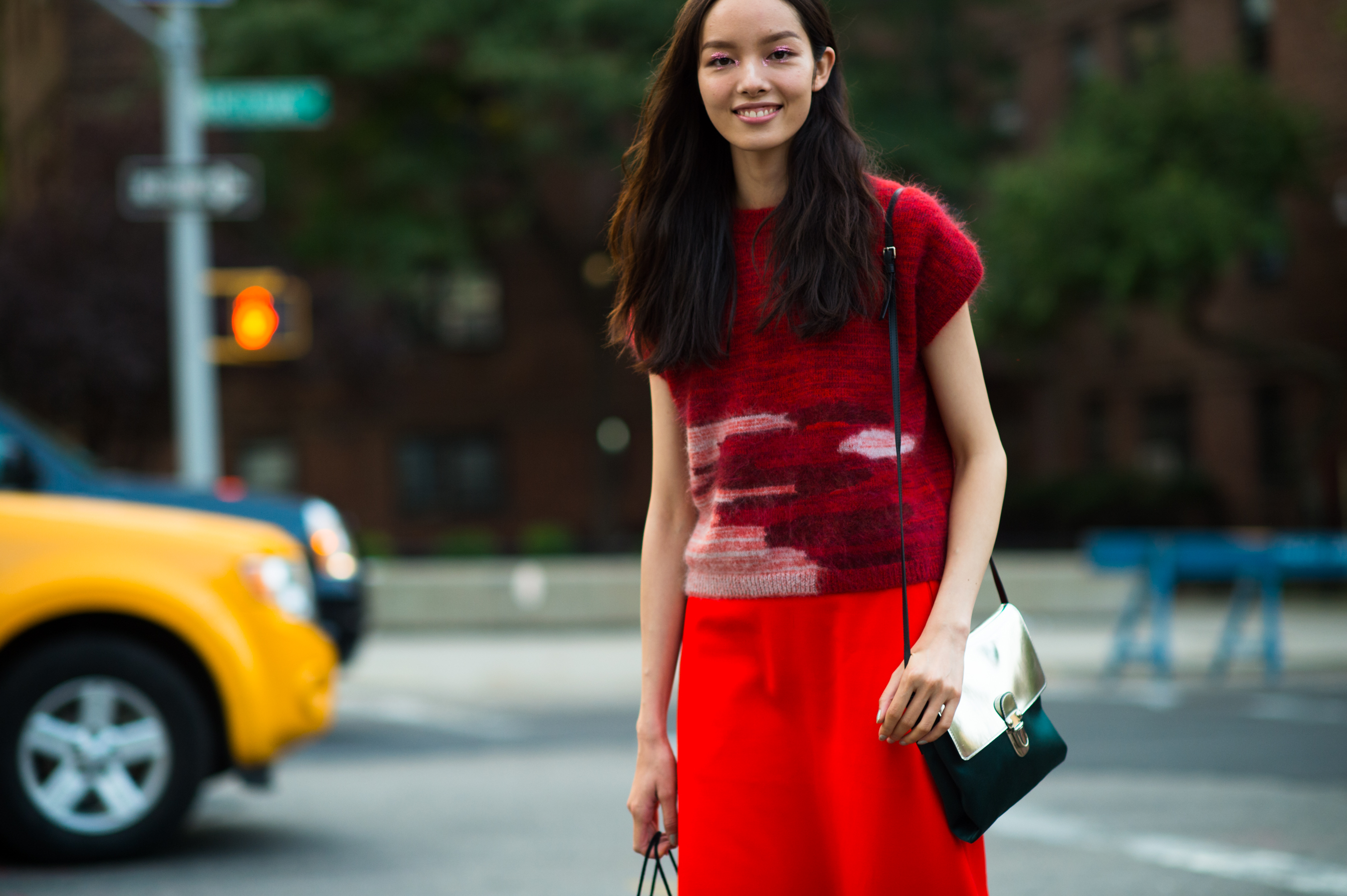 Famous Chinese model wearing red