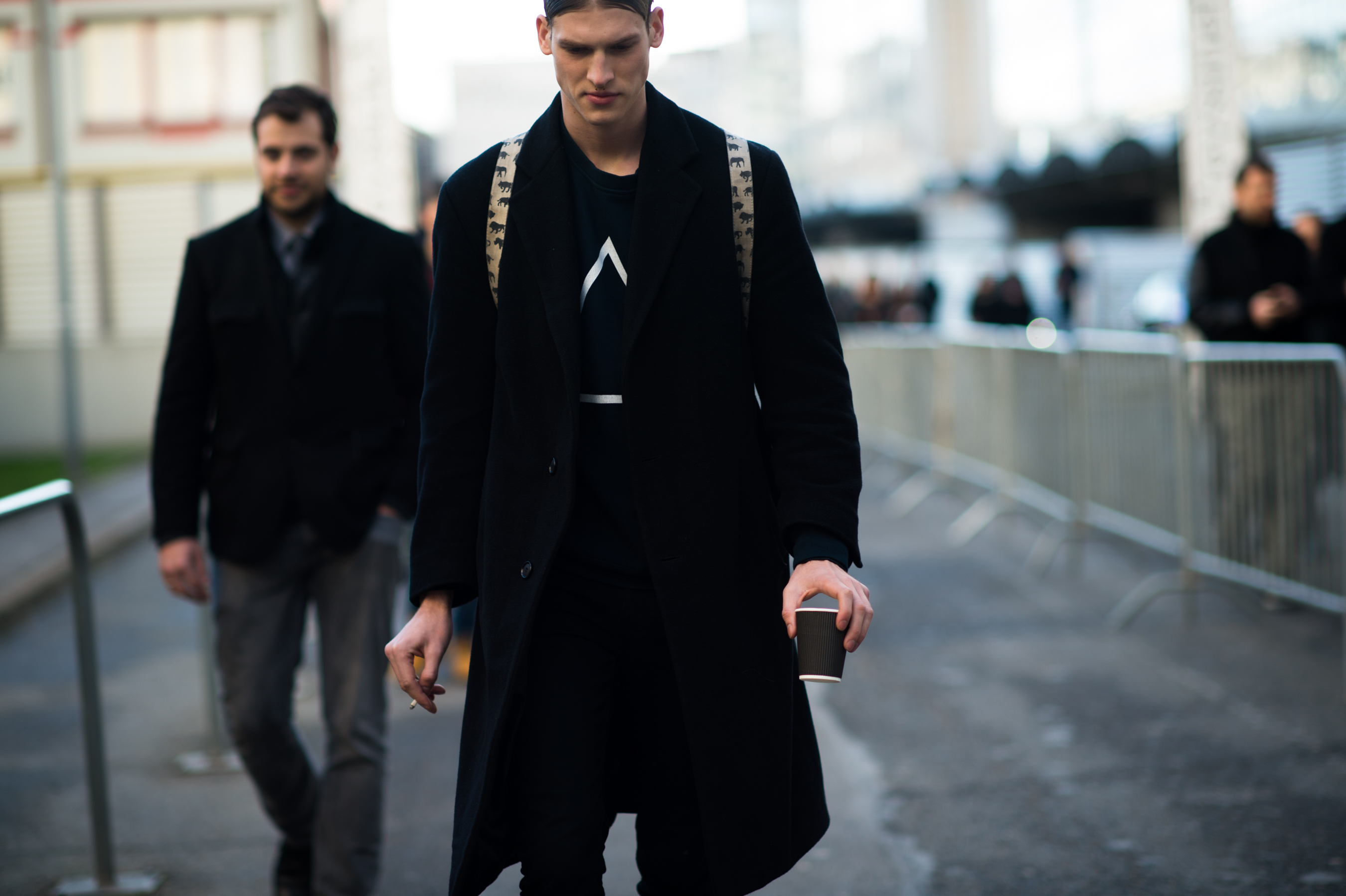 Male model after the show