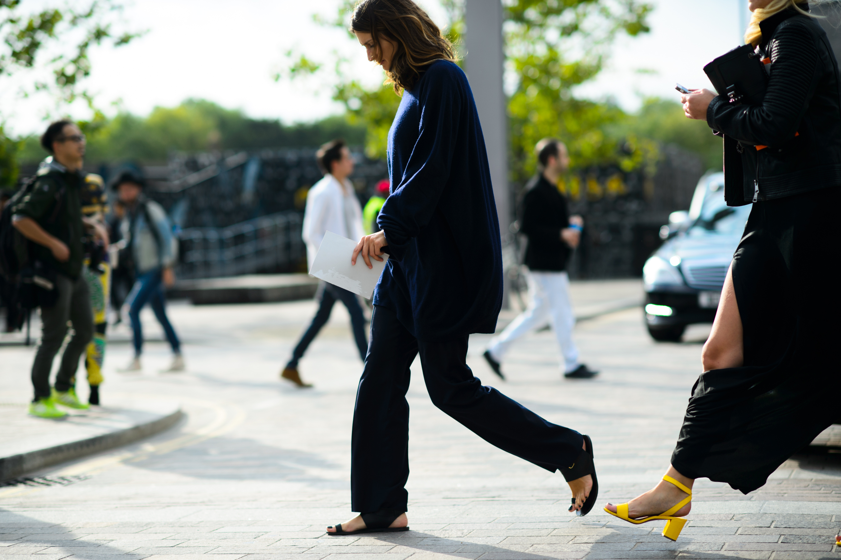 Editor and stylist wearing oversized sweater