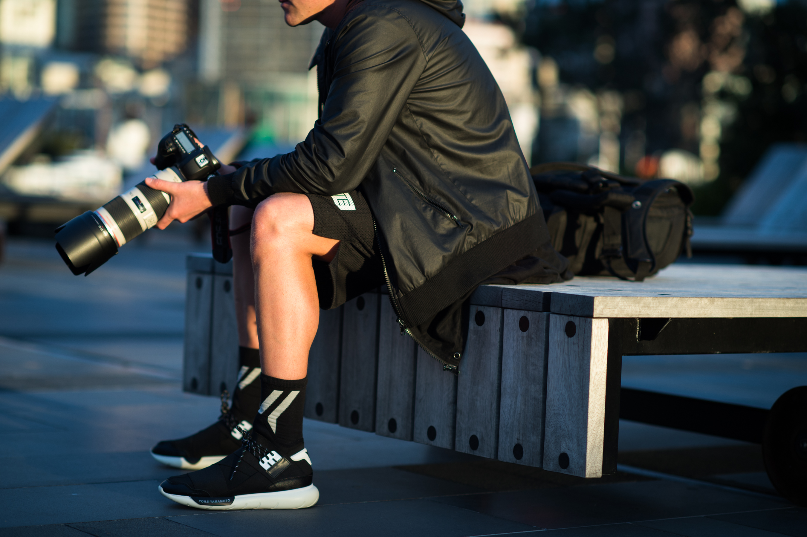 Photographer wearing Y-3 trainers