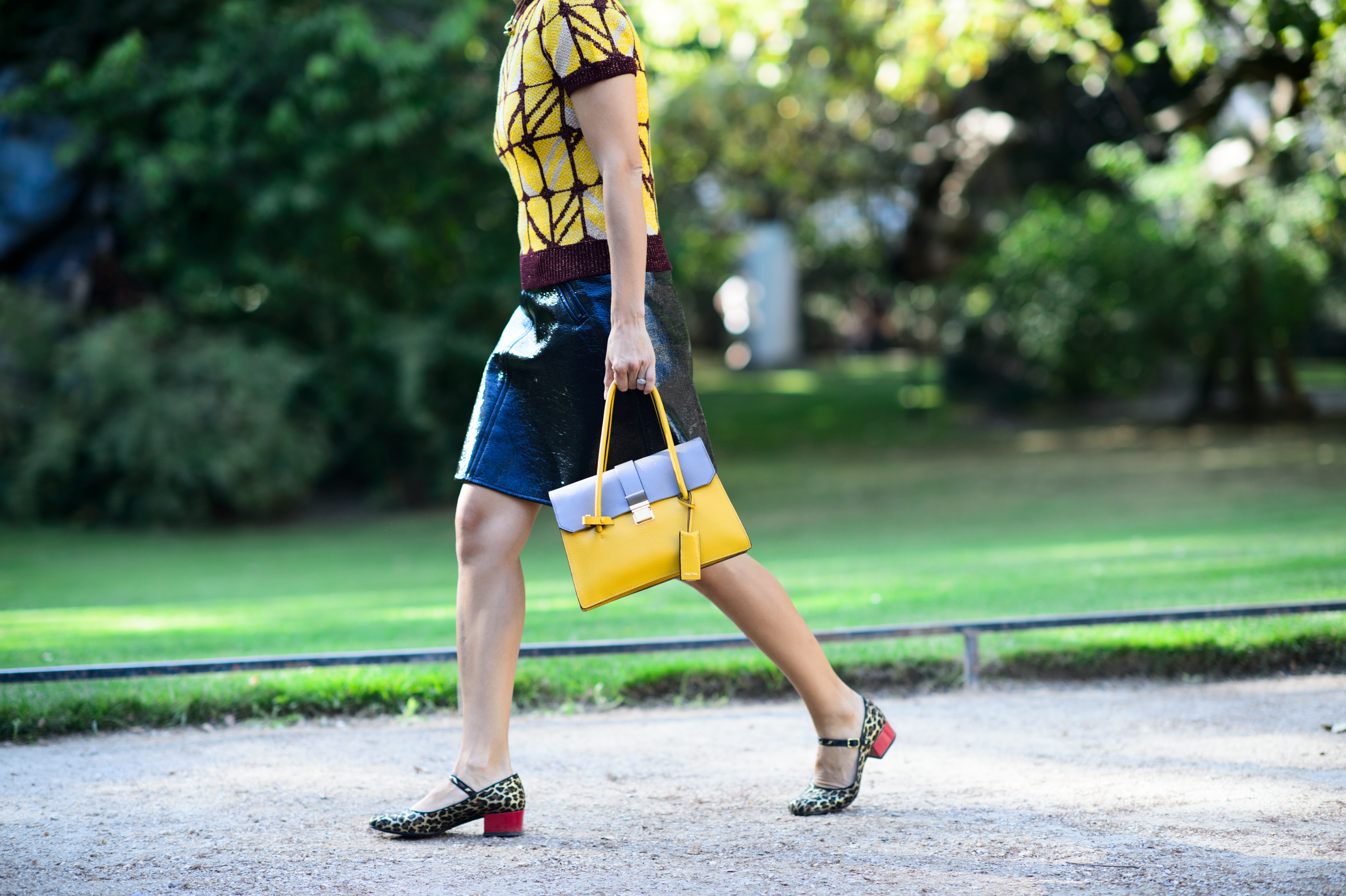 Woman wearing yellow after the show