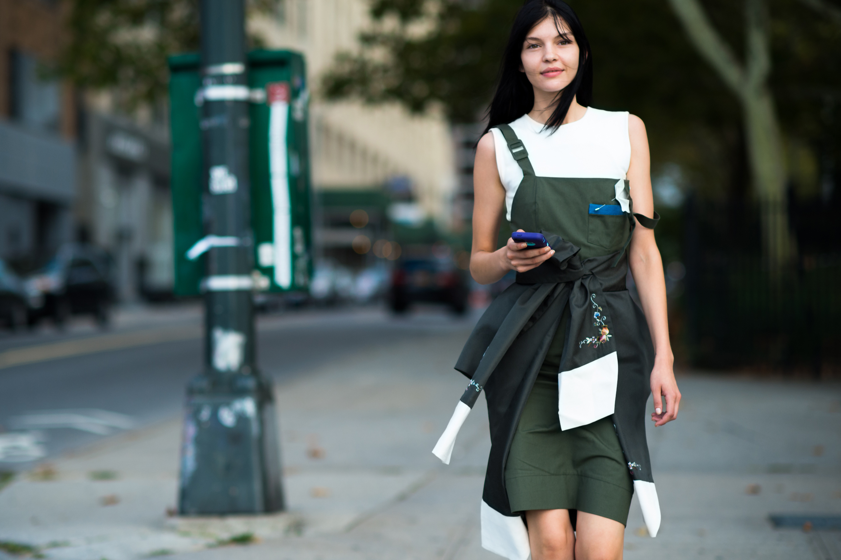 Russian model wearing Russian designer apron