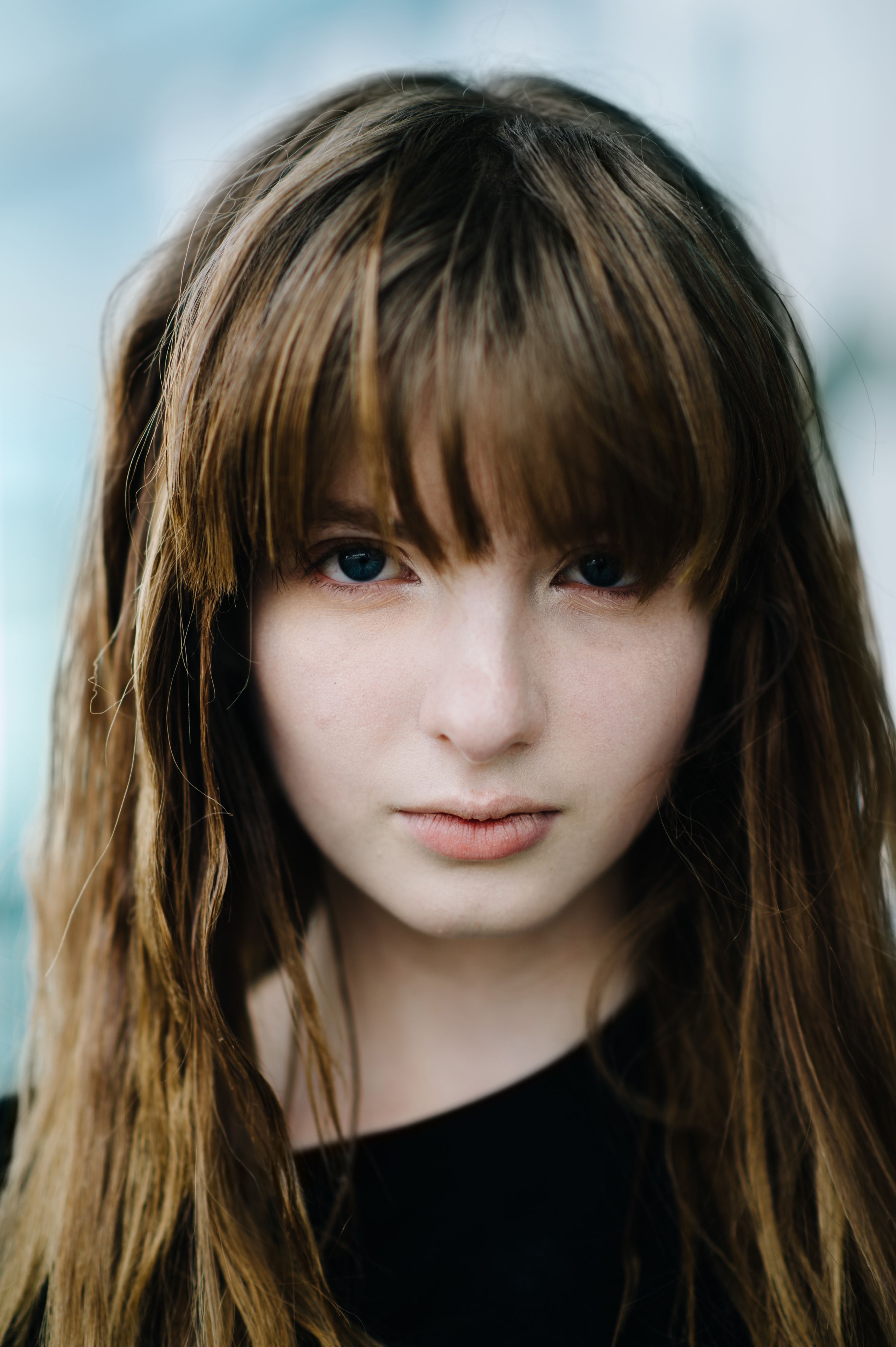 Portrait of a model with fringe