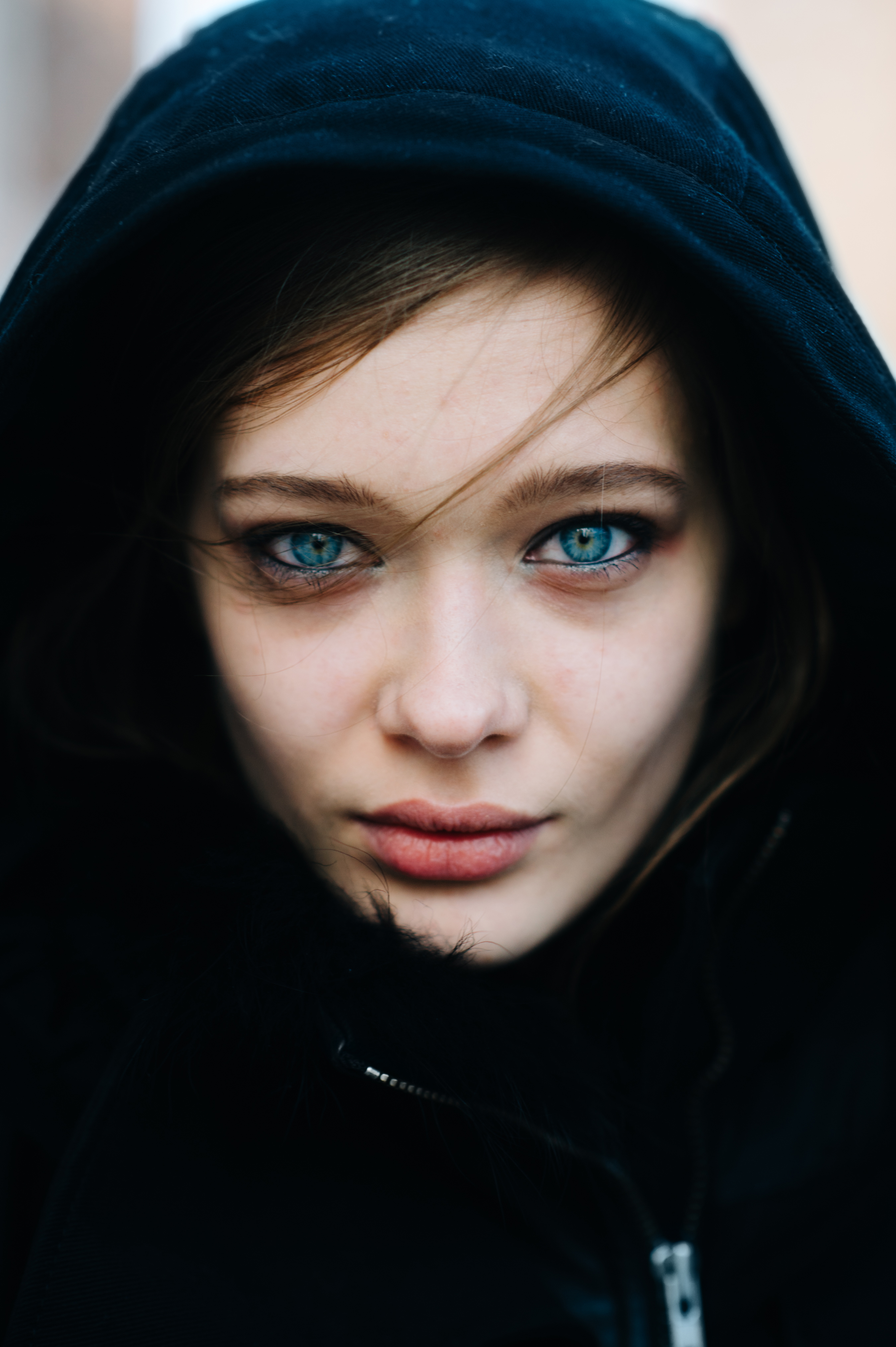 Portrait of a model with blue eyes