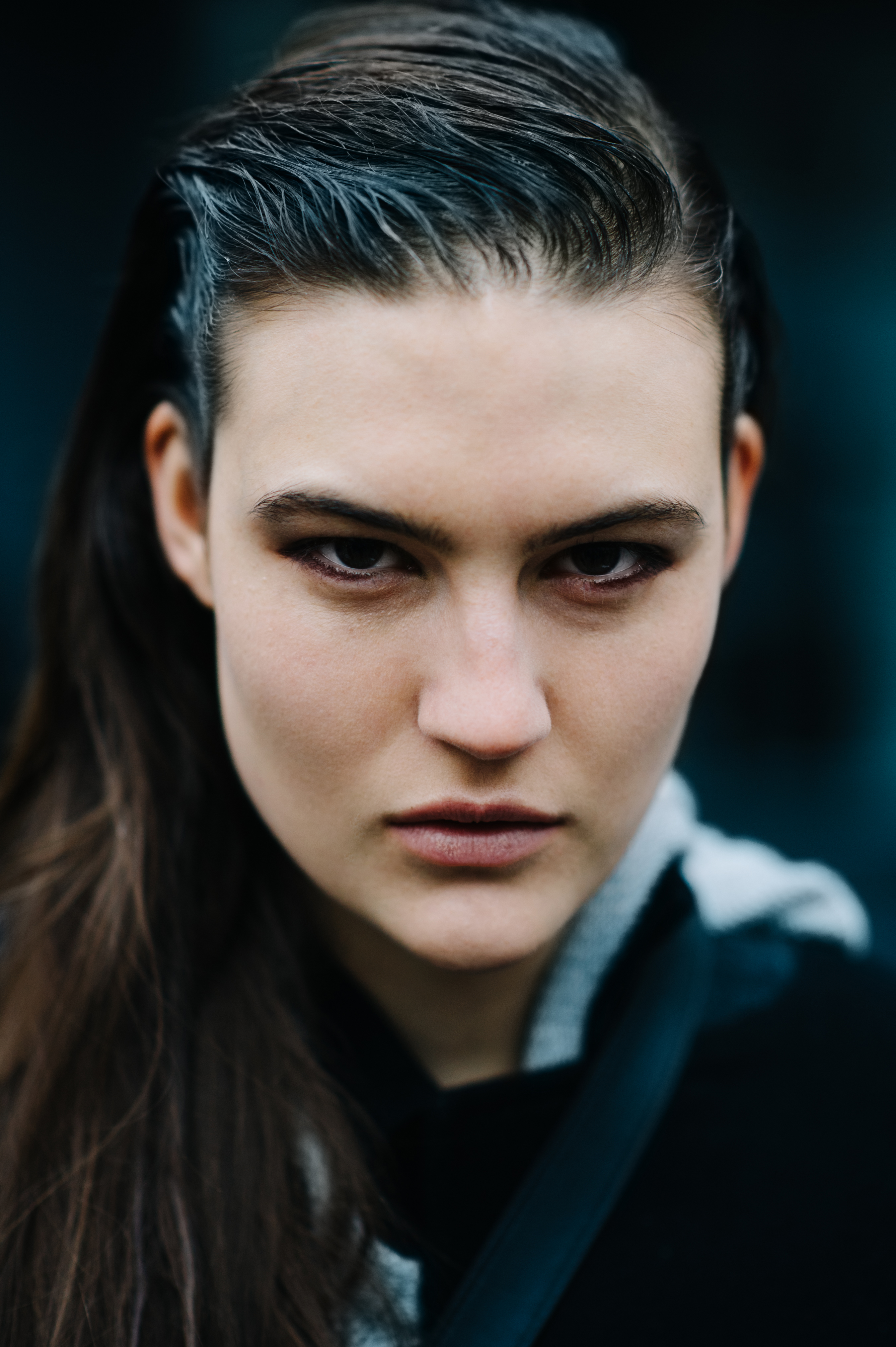 Portrait of a model with wet hair