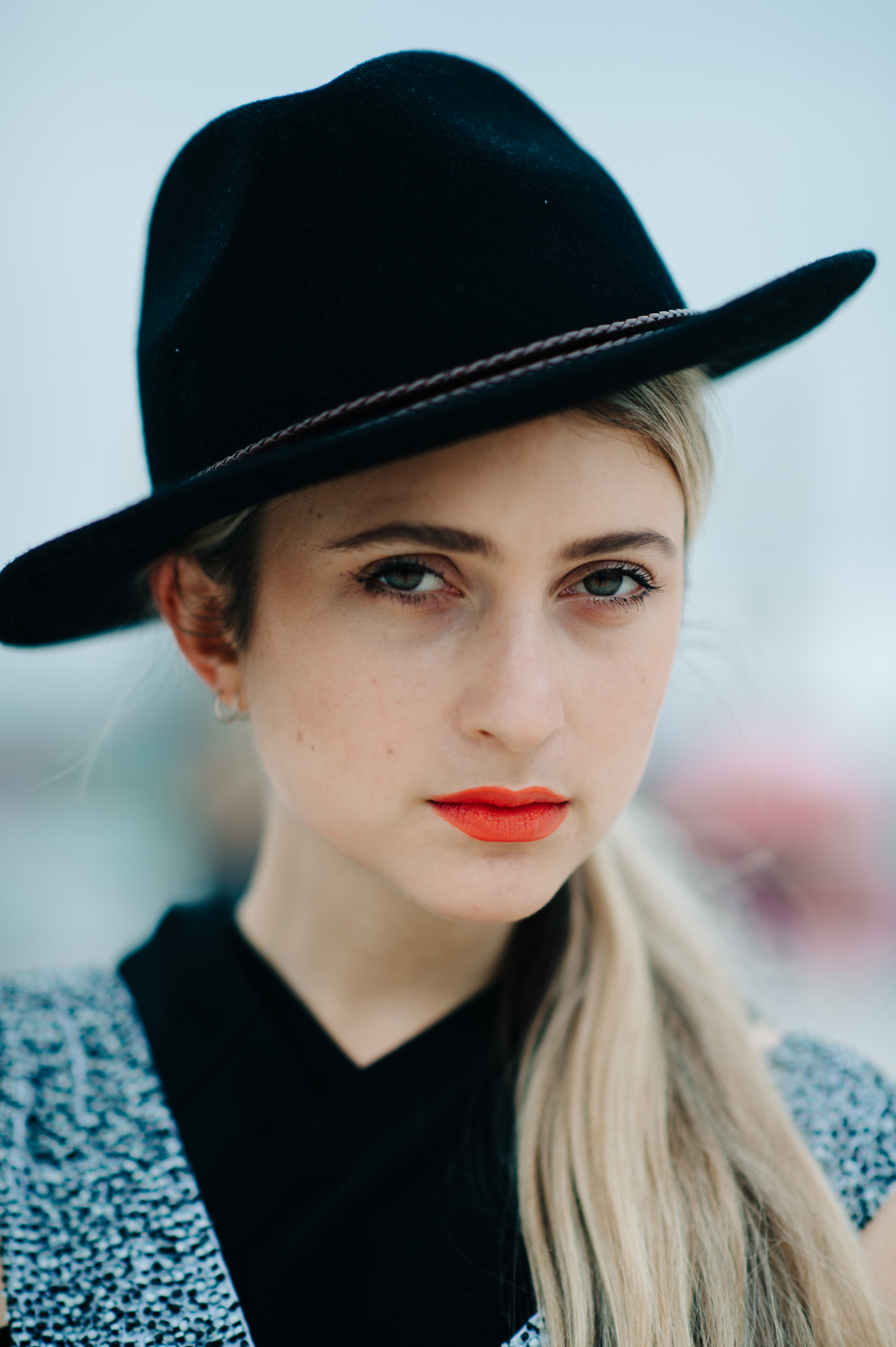 Portrait of a girl wearing hat