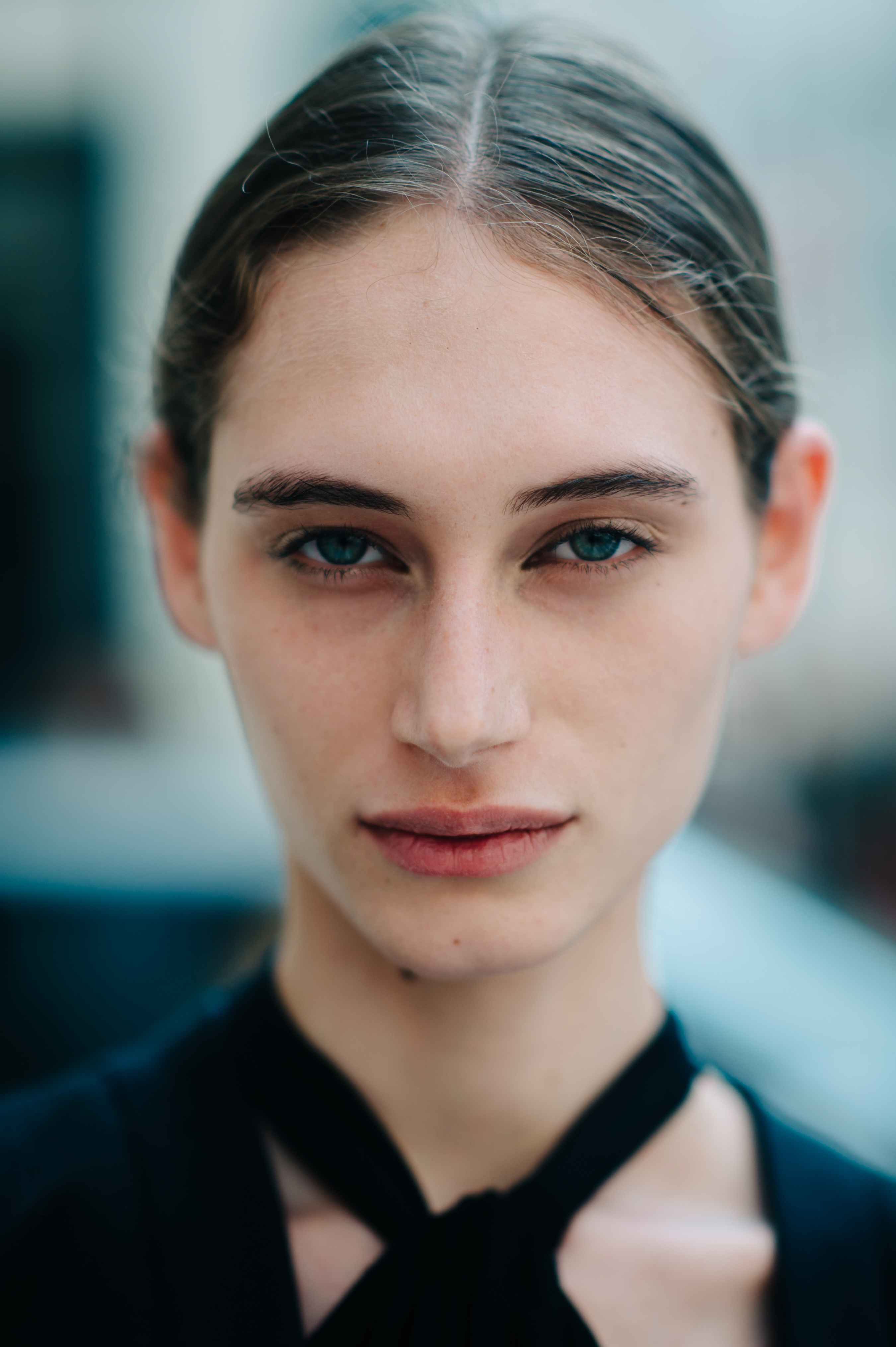 Portrait of a model with blue eyes