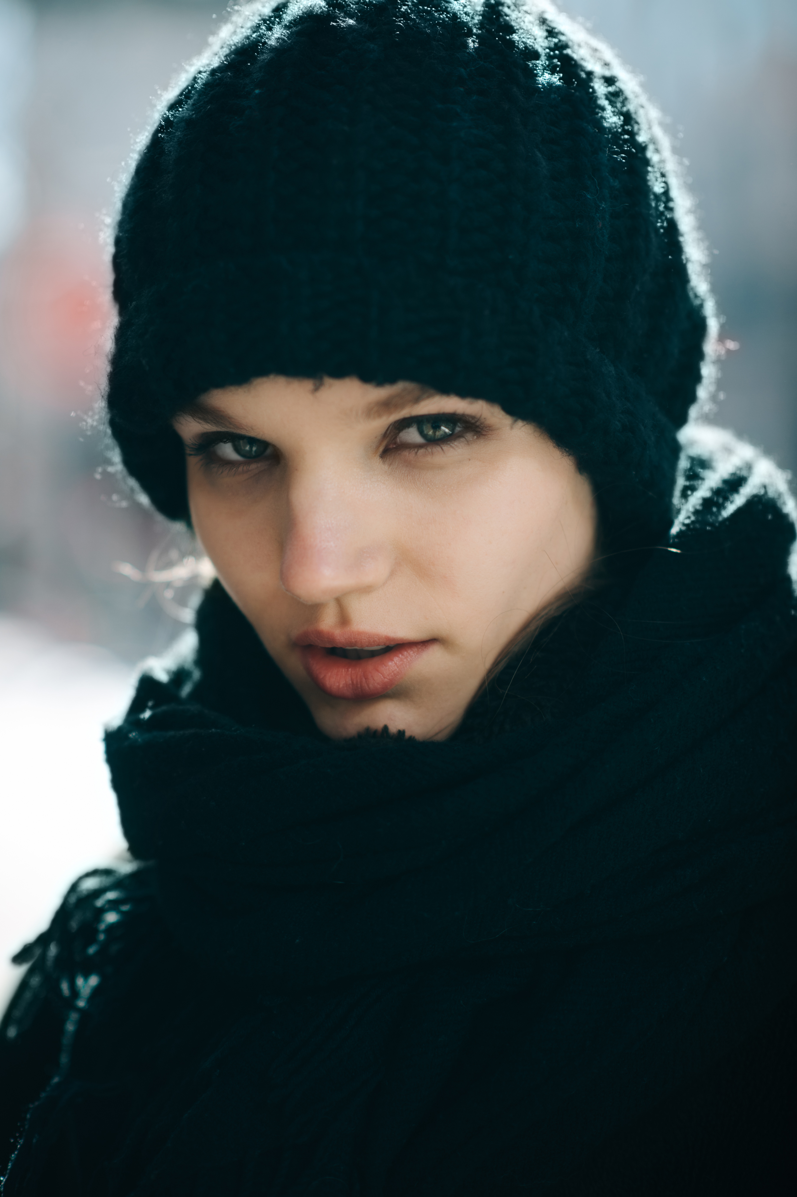 Portrait of a model waring black hat