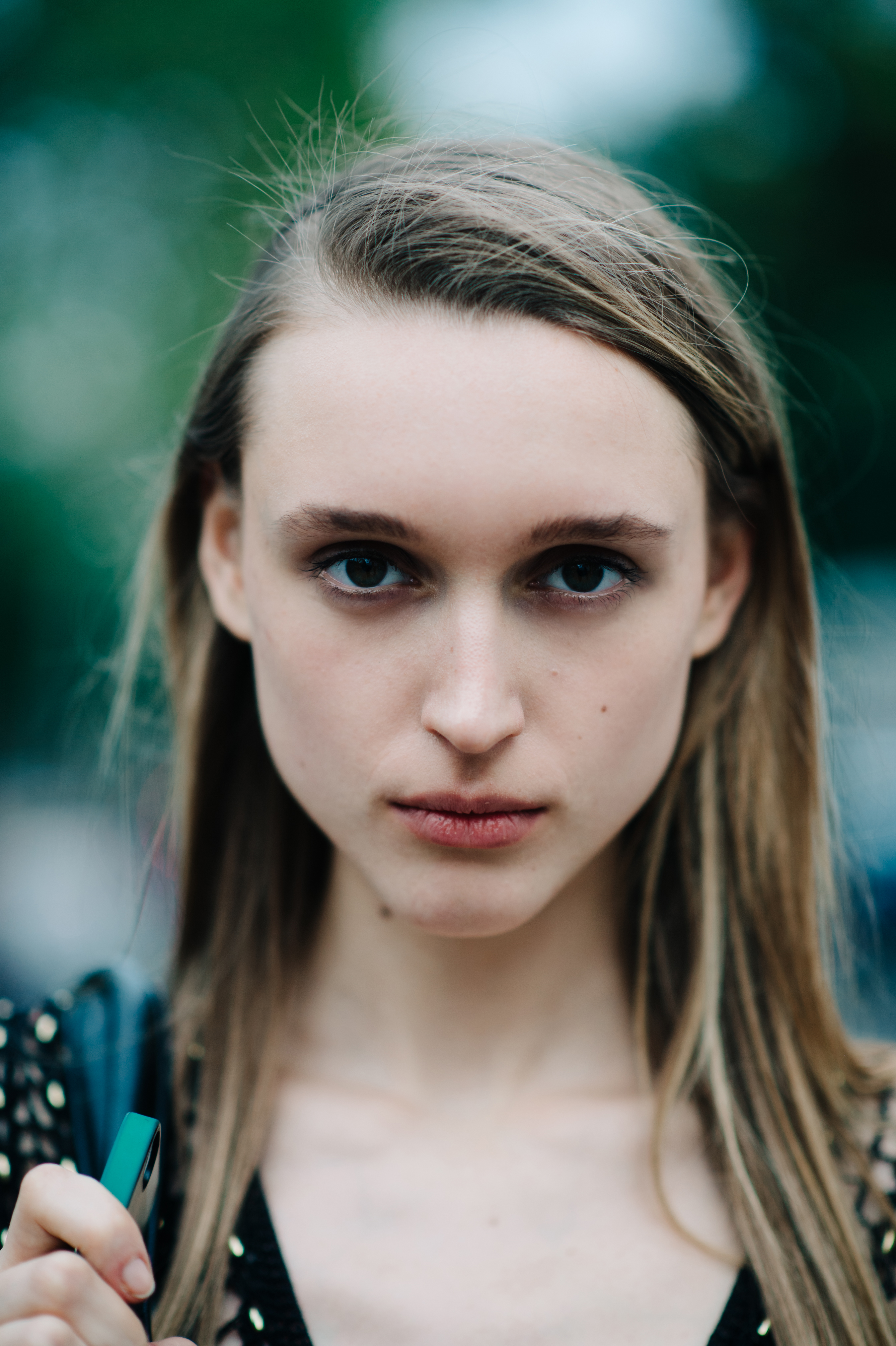 Portrait of a model with dark eyes