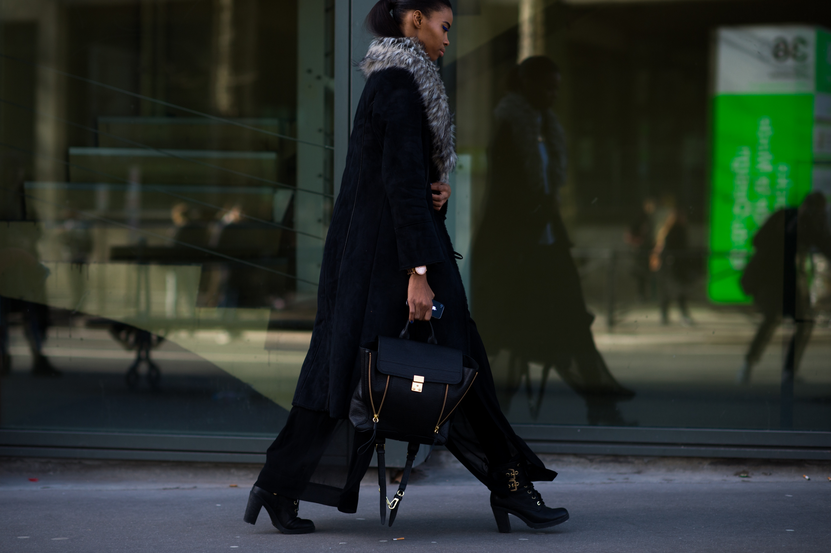 Woman wearing all black