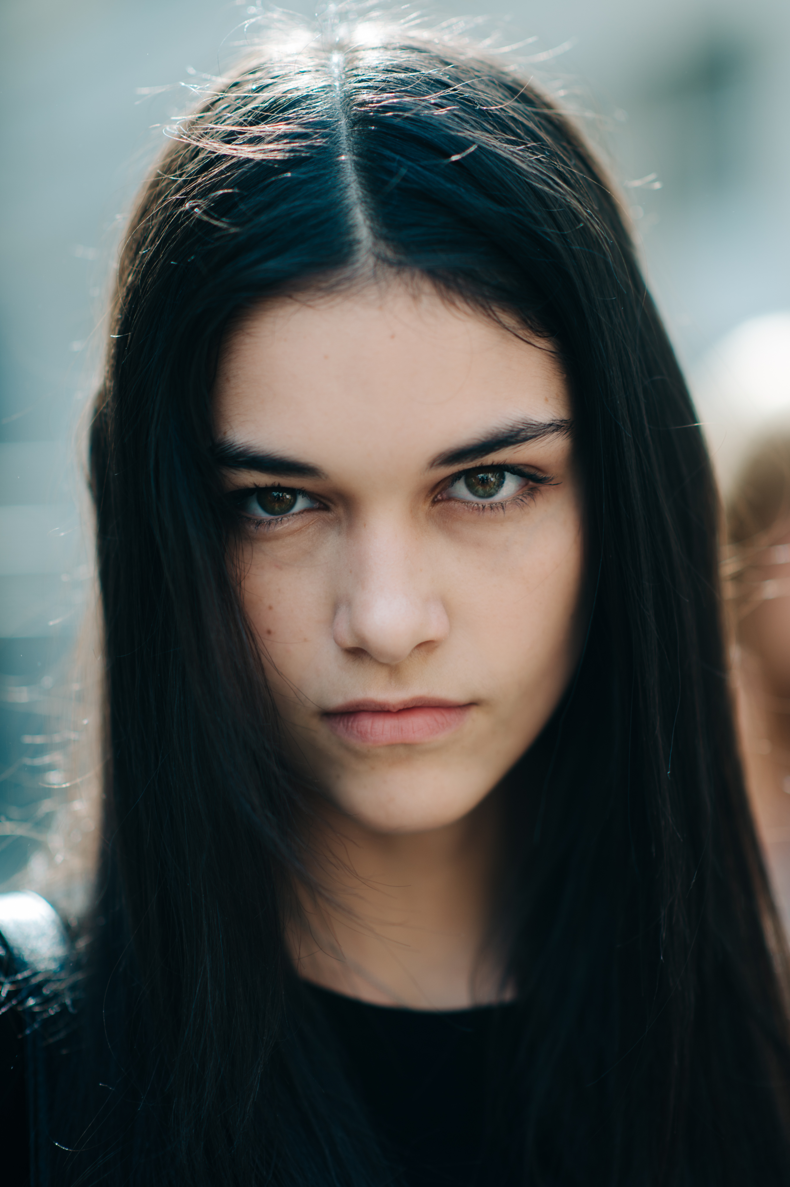 Portrait of a model with dark hair