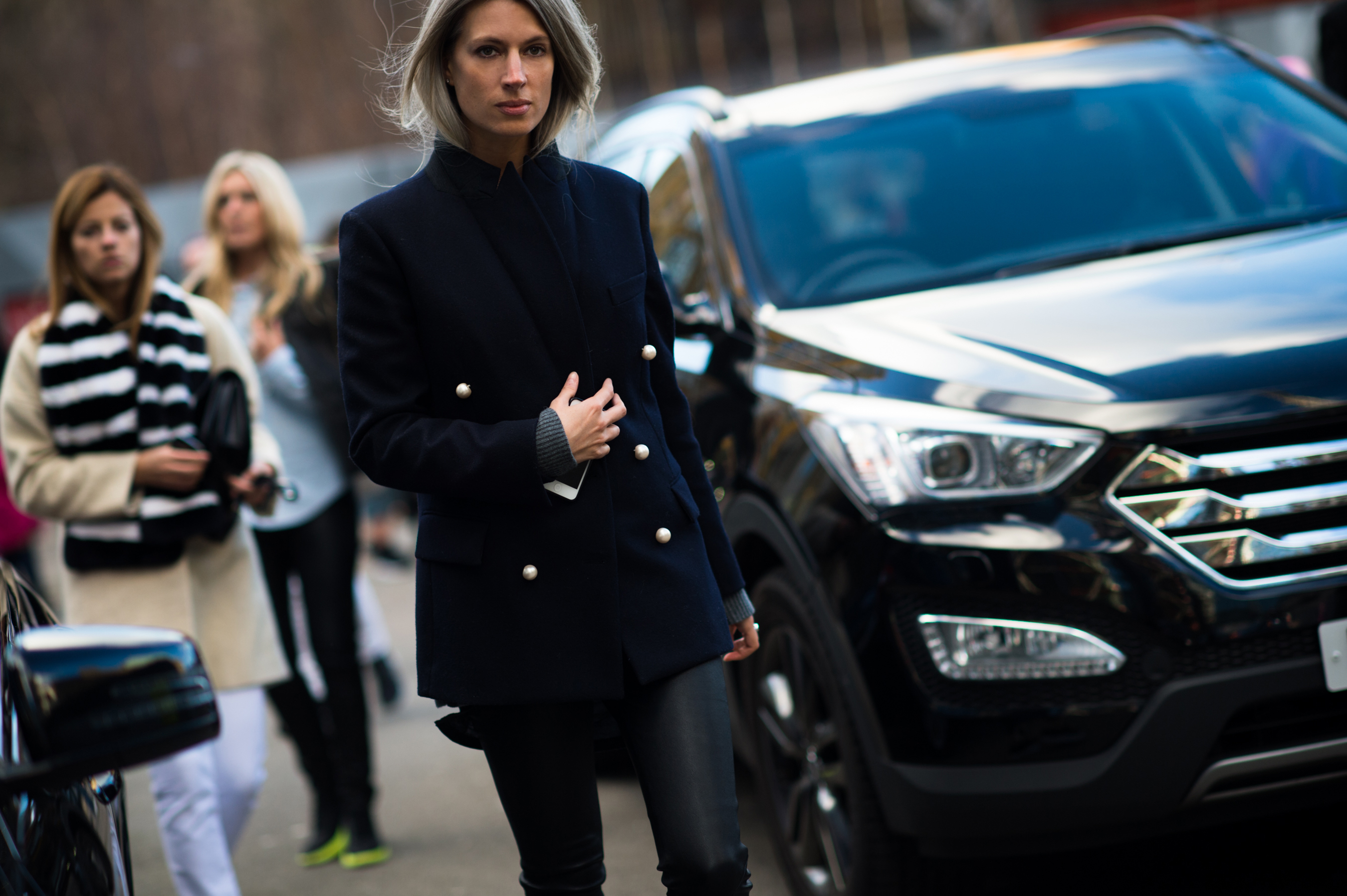 British Vogue editor with grey hair