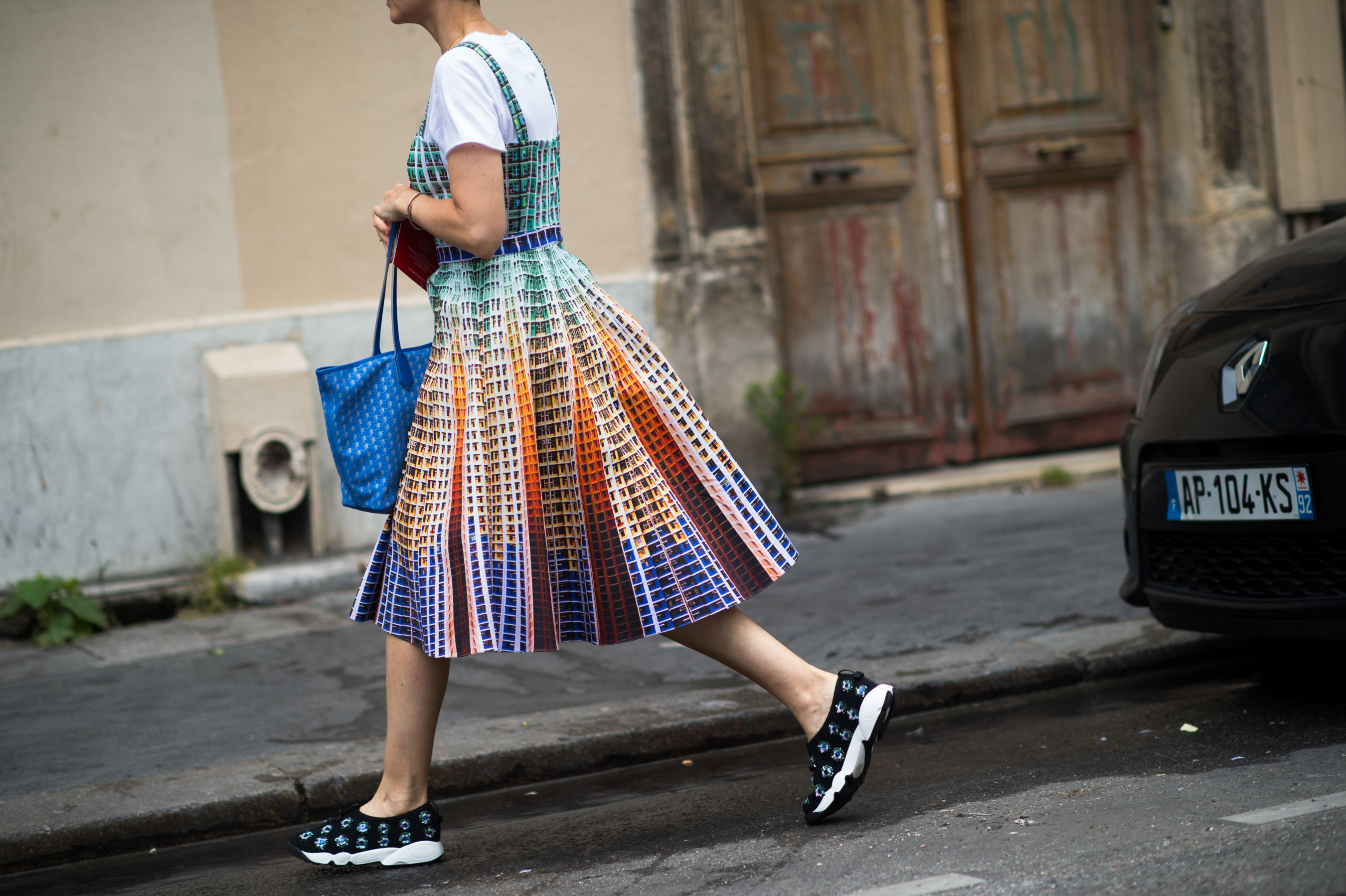 Colette buyer wearing dress
