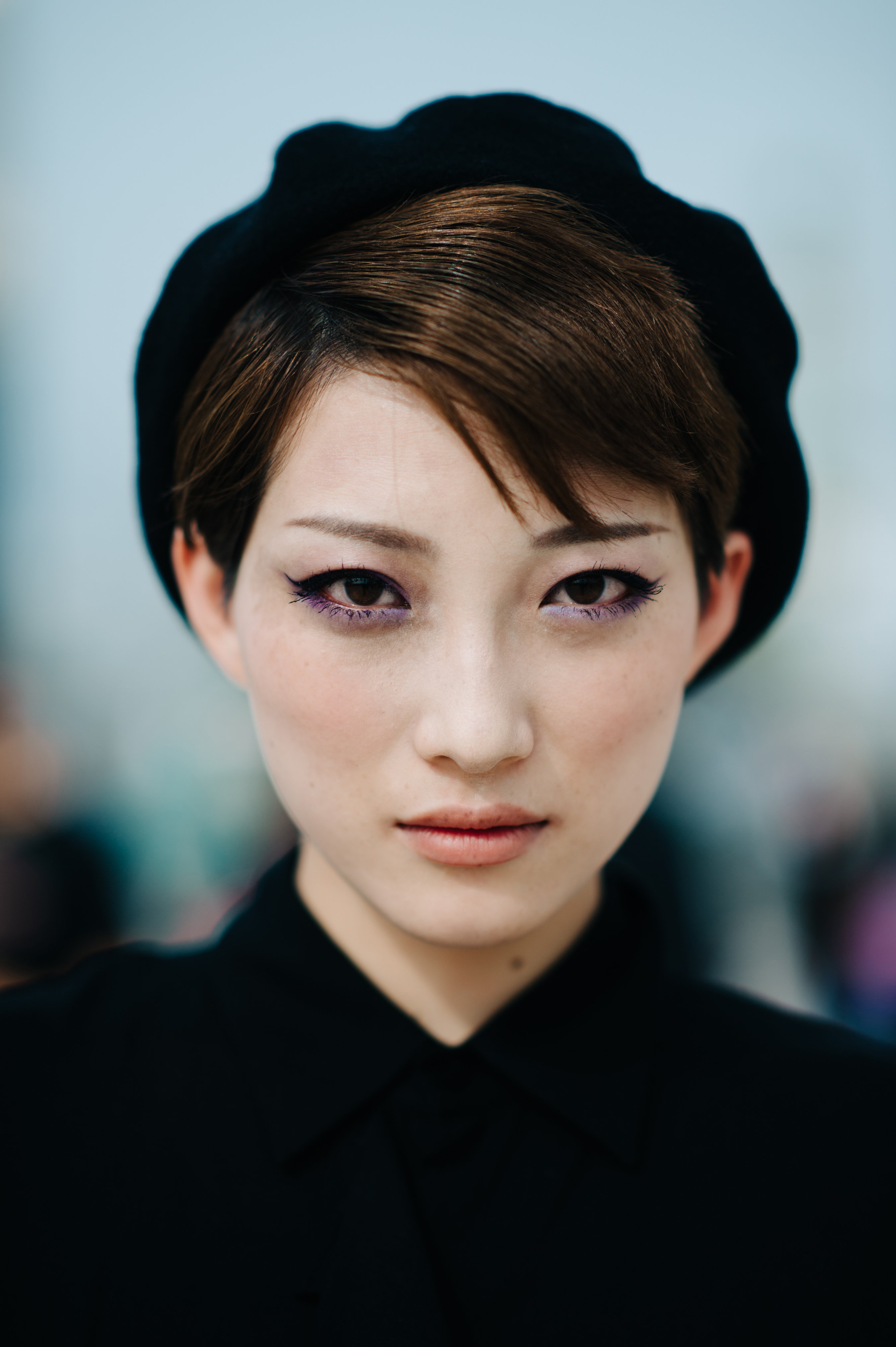 Portrait of a Japanese woman with short hair