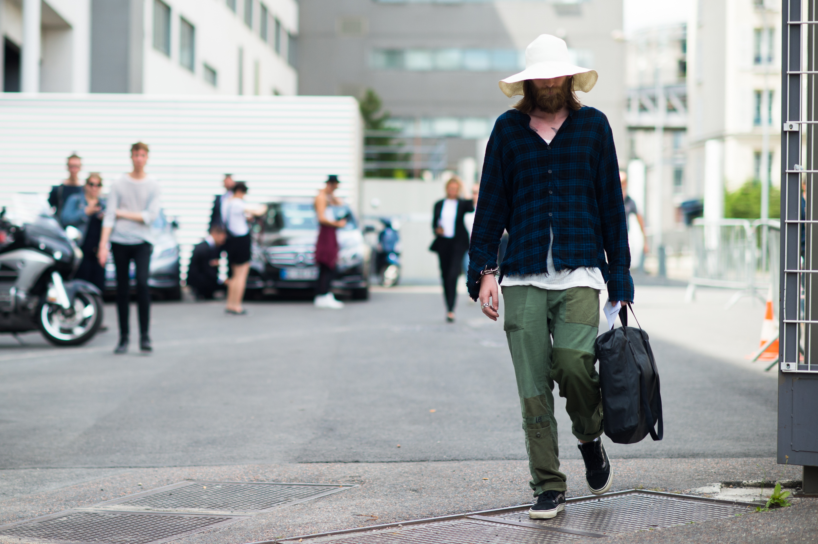 Man with beard wearing hat