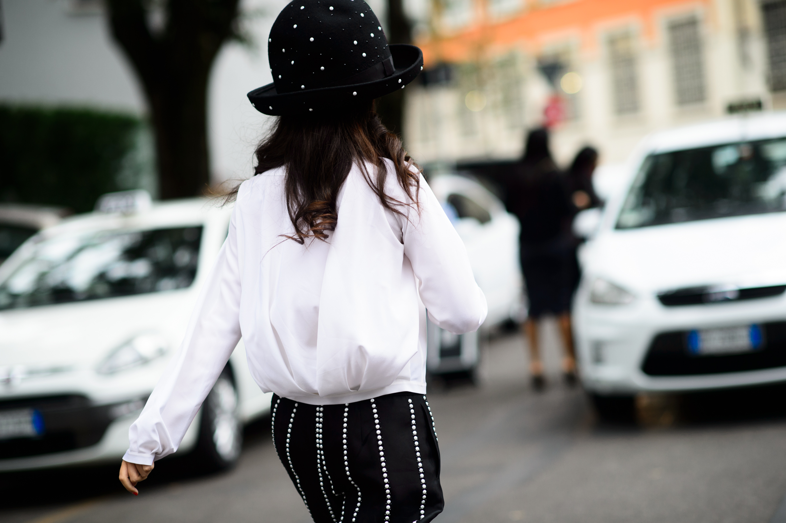 Italian blogger before Armani show