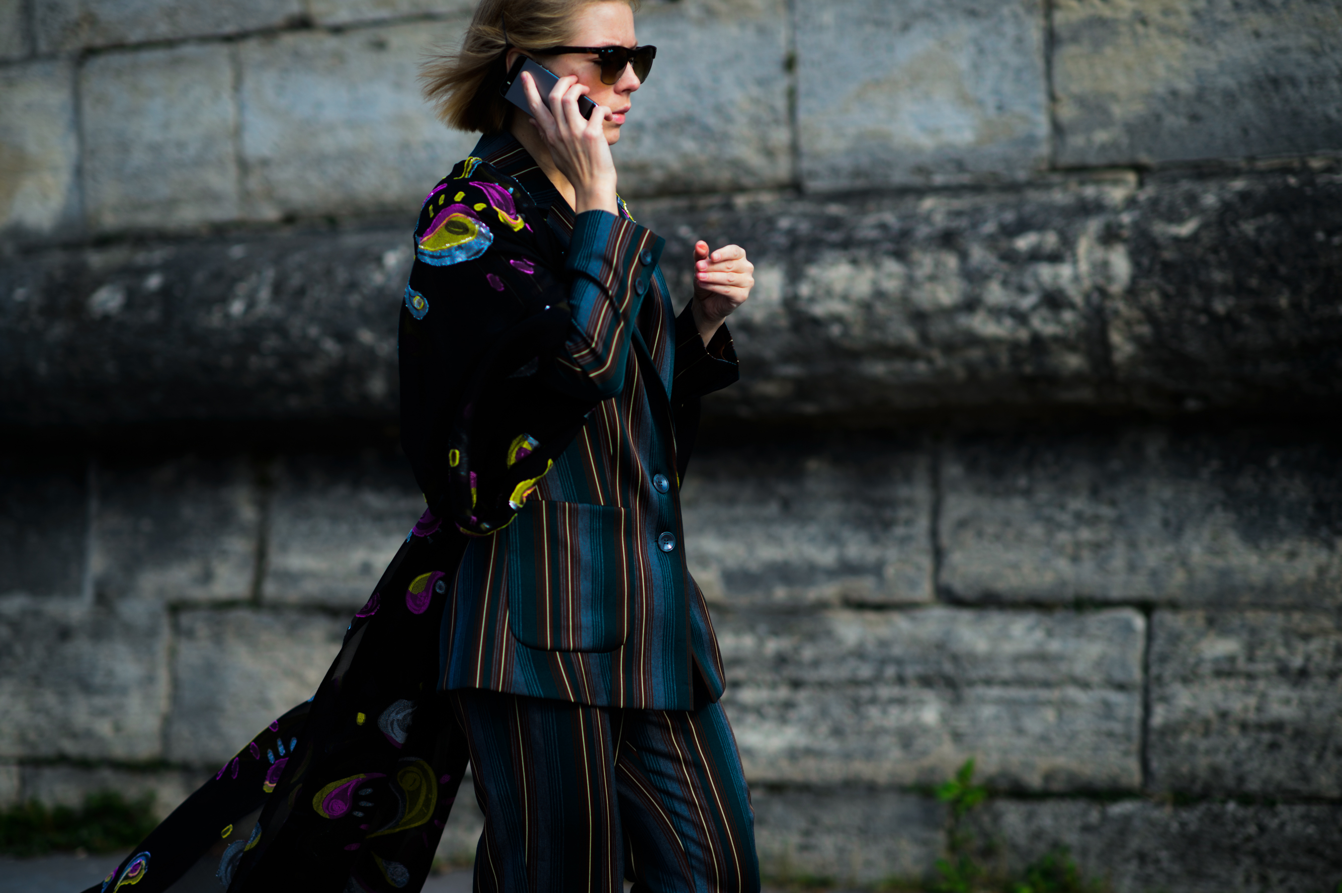 Russian designer wearing her own suit