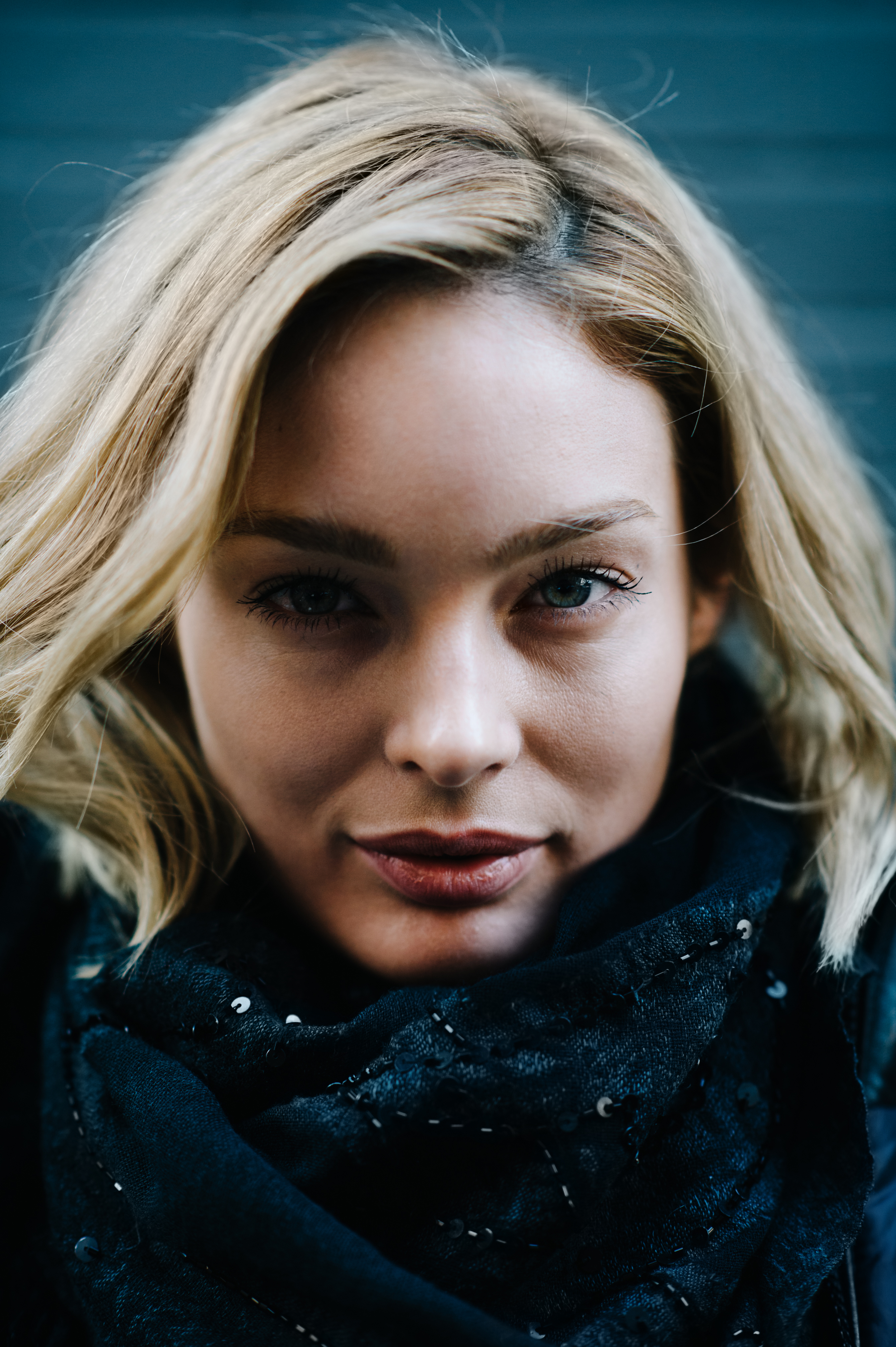 Portrait of a model with blonde hair