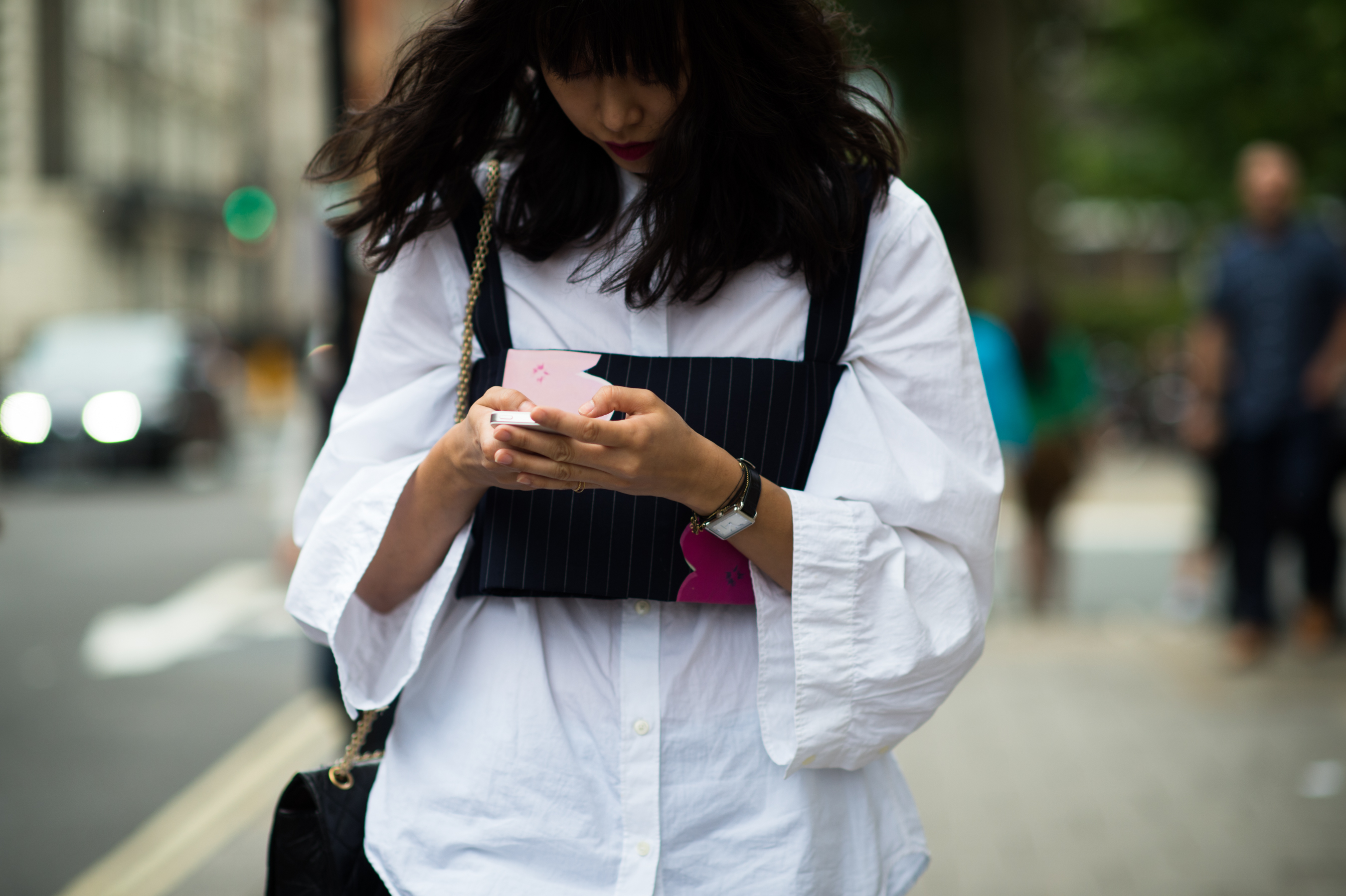 Girl wearing top over white shirt