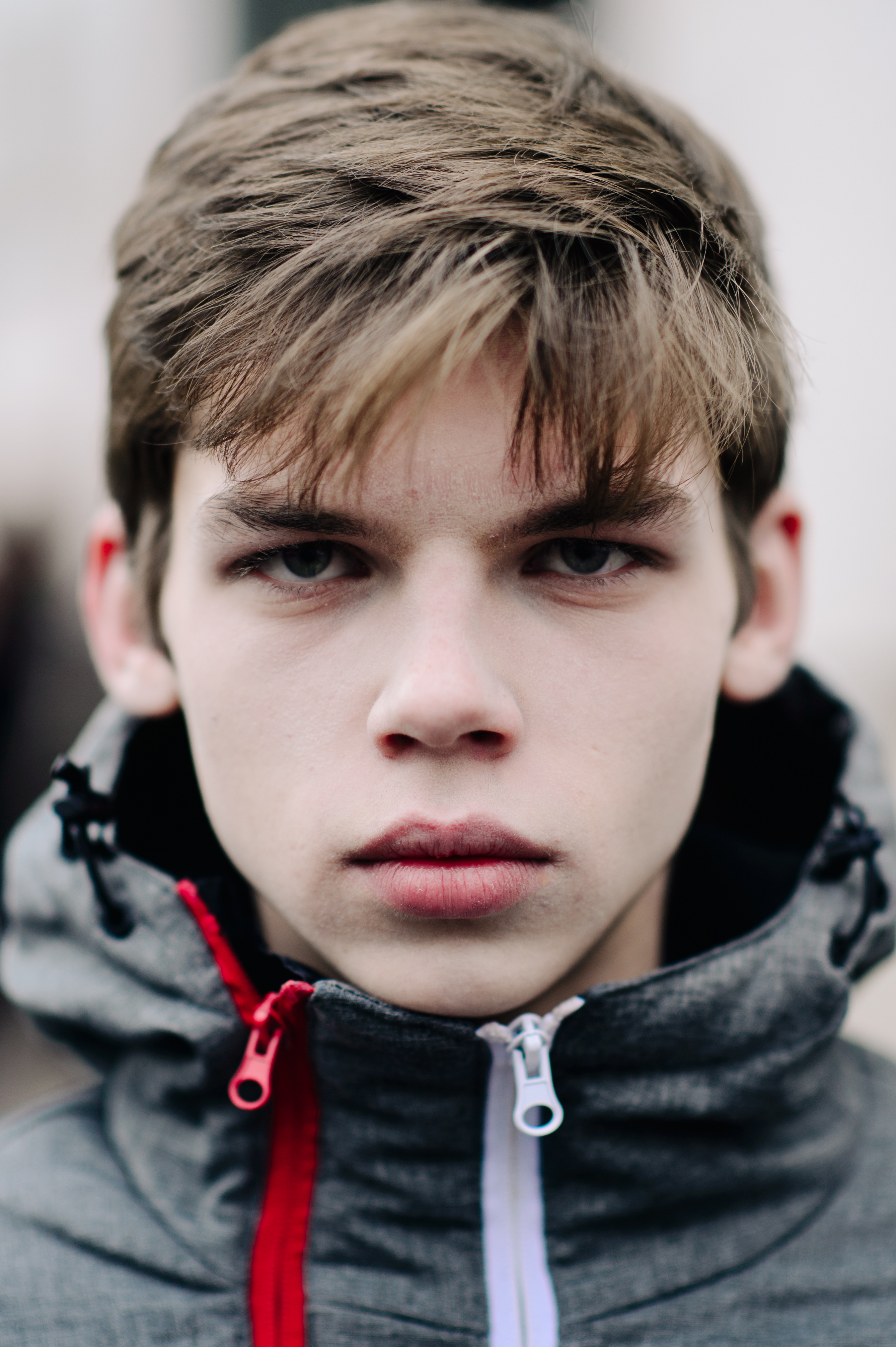 Portrait of a male model after the show