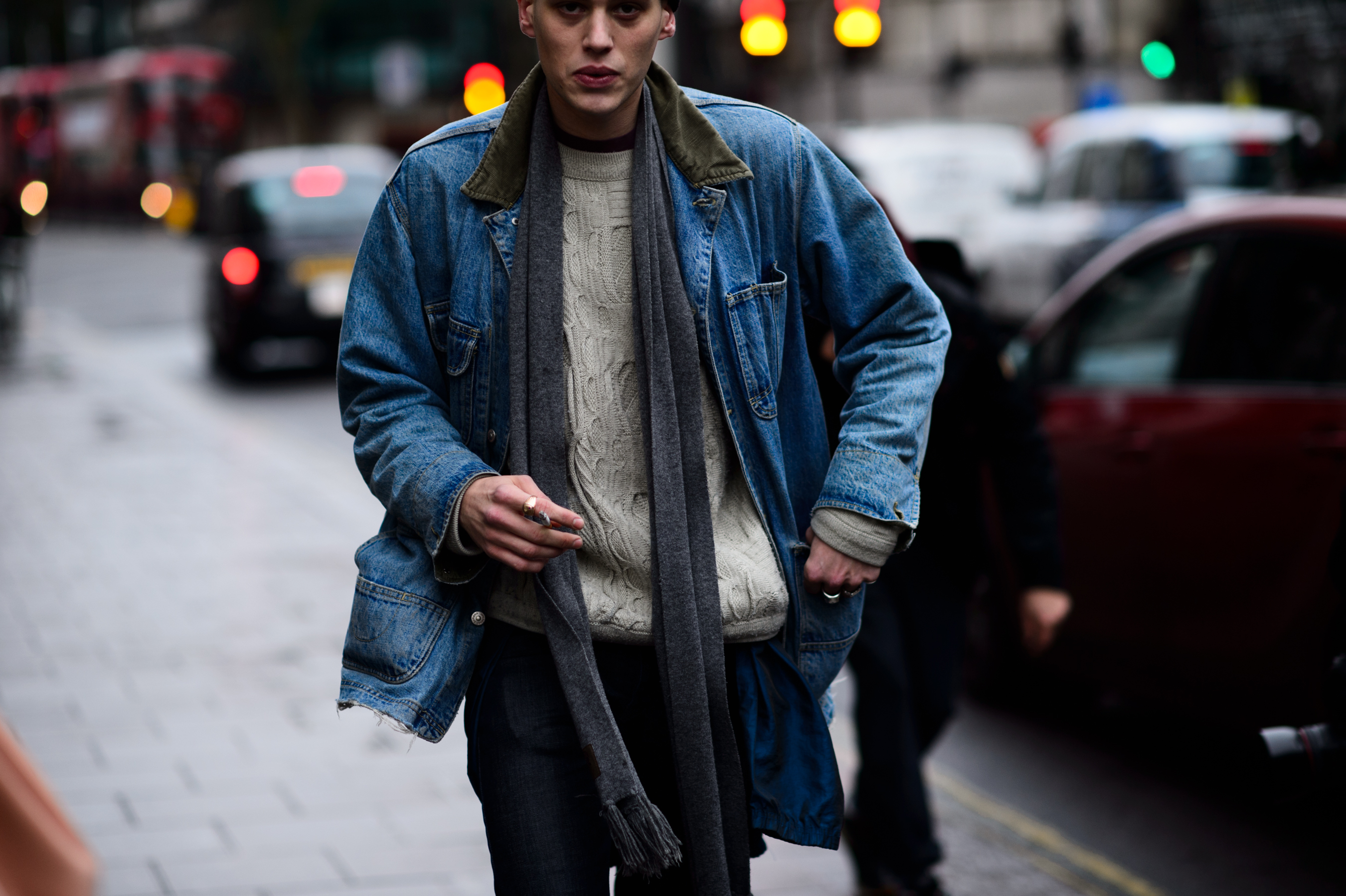 Italian male model after the show