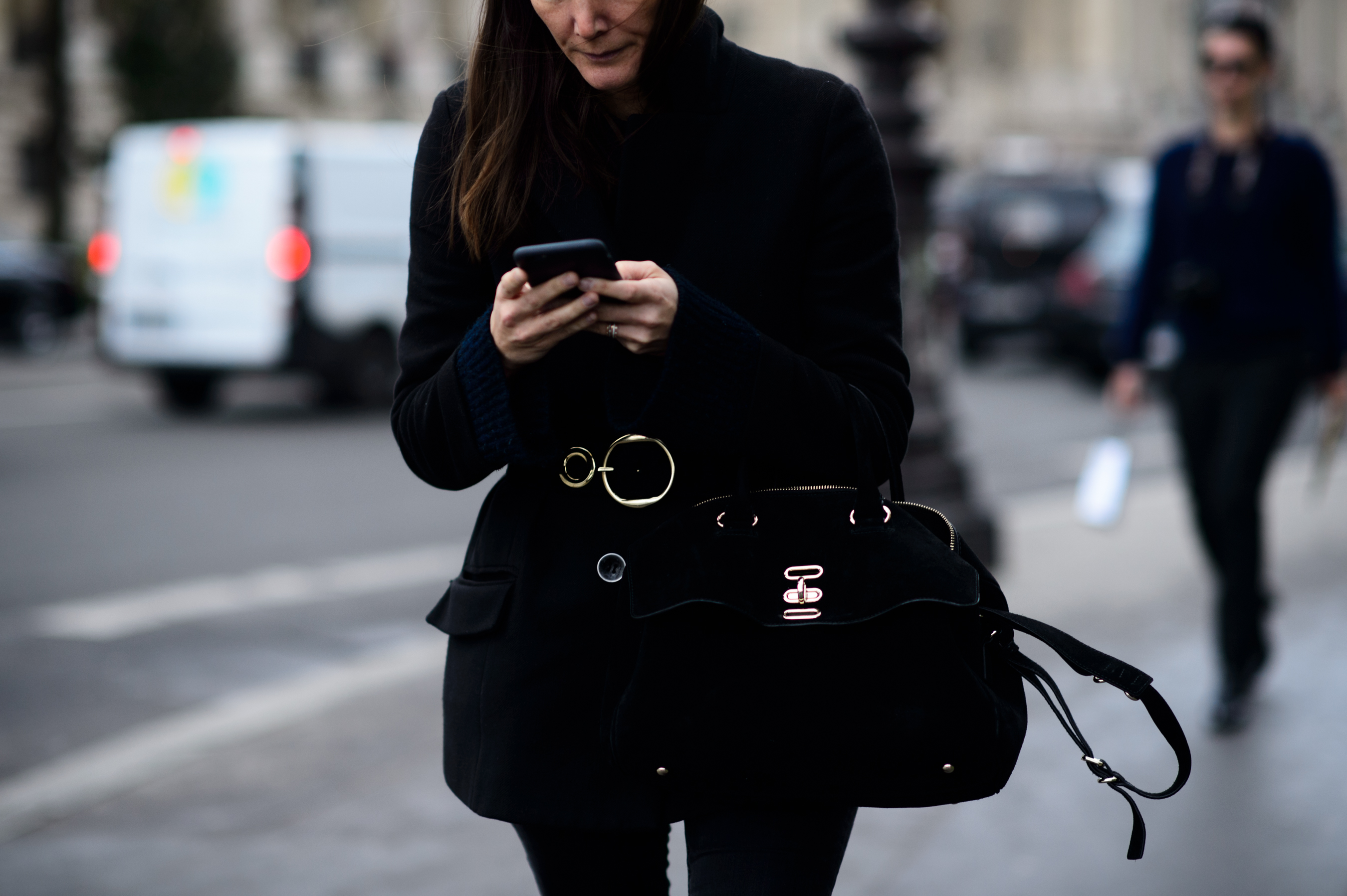 Woman wearing black