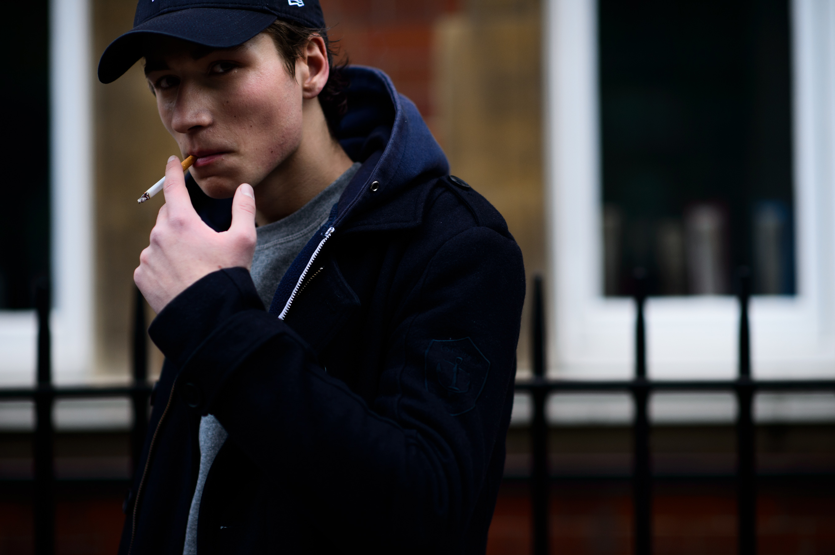 Male model smoking