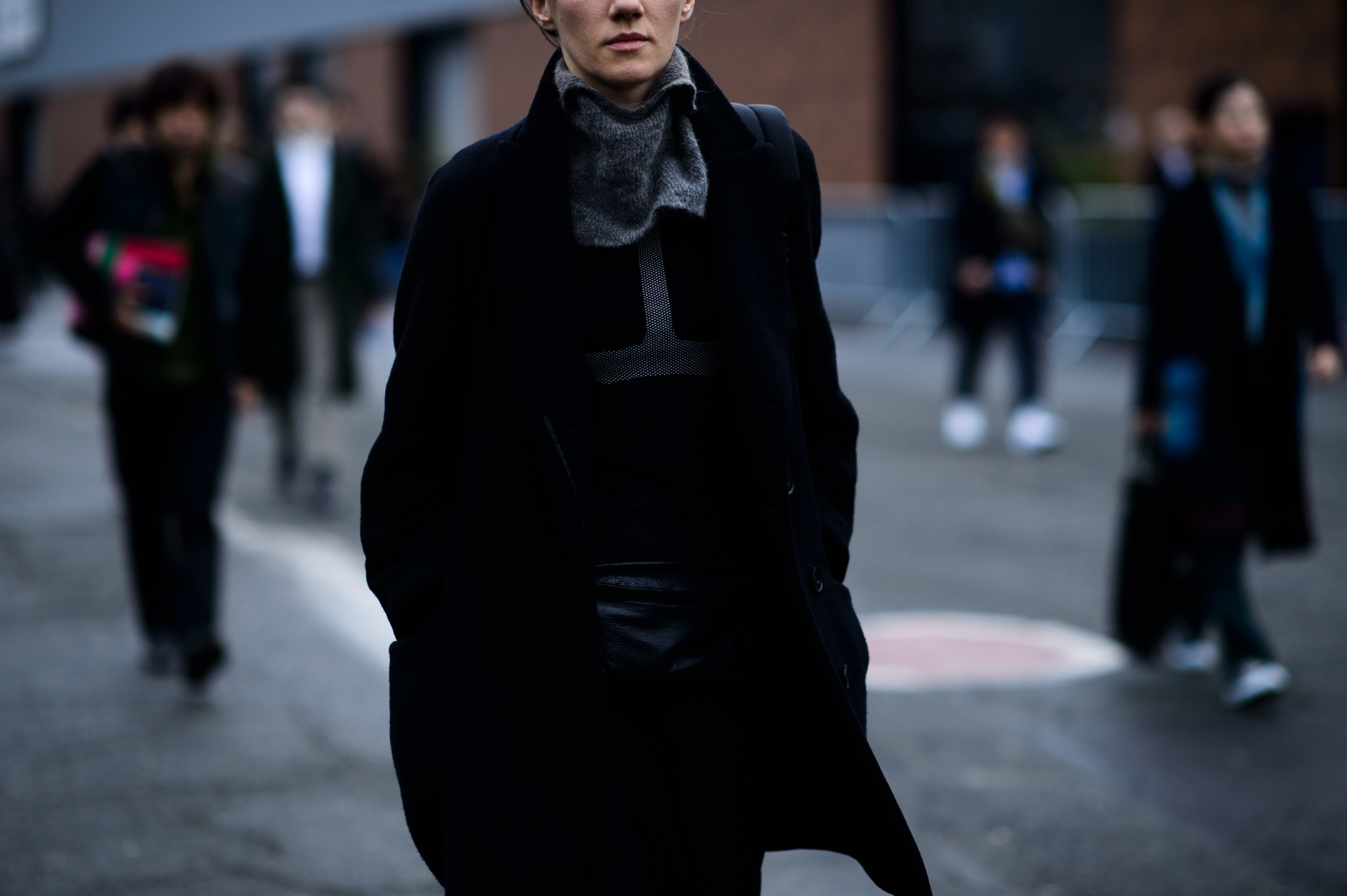 Woman wearing black